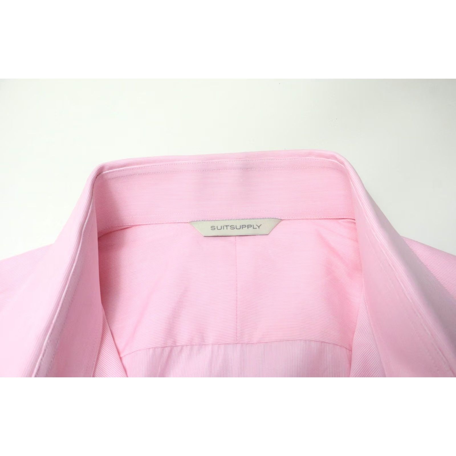Suitsupply SUITSUPPLY Shirt Men's XL Pink Spread Collar Button Up Long Sleeve Pinstriped Size US XL / EU 56 / 4 - 8 Thumbnail