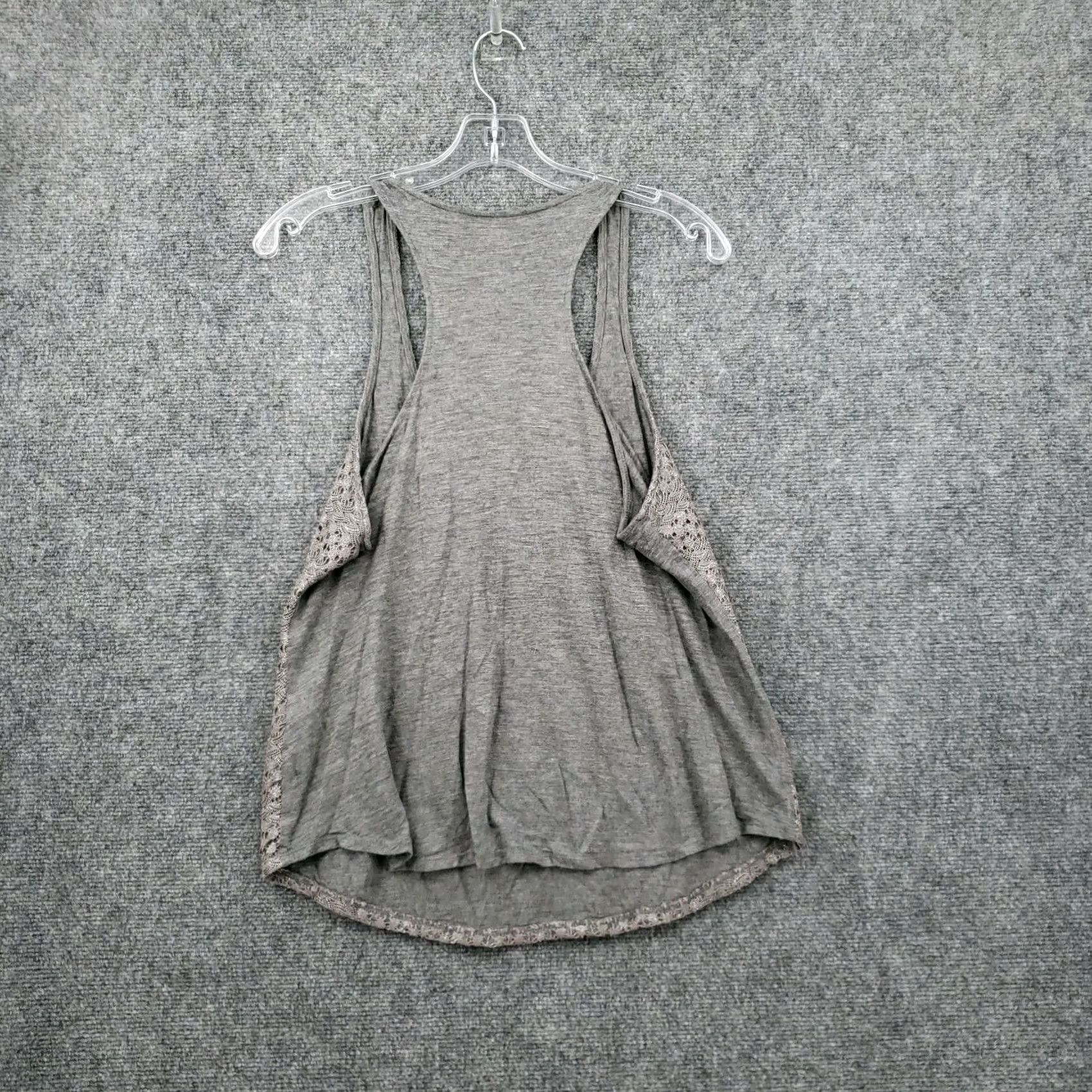 Lucky Brand Lucky Brand Tank Womens M Medium Gray Crochet Sleeveless Scoop Neck Cotton Shirt Casual Basic 90s Theme Mens Womens Ladies? Size M / US 6-8 / IT 42-44 - 2 Thumbnail