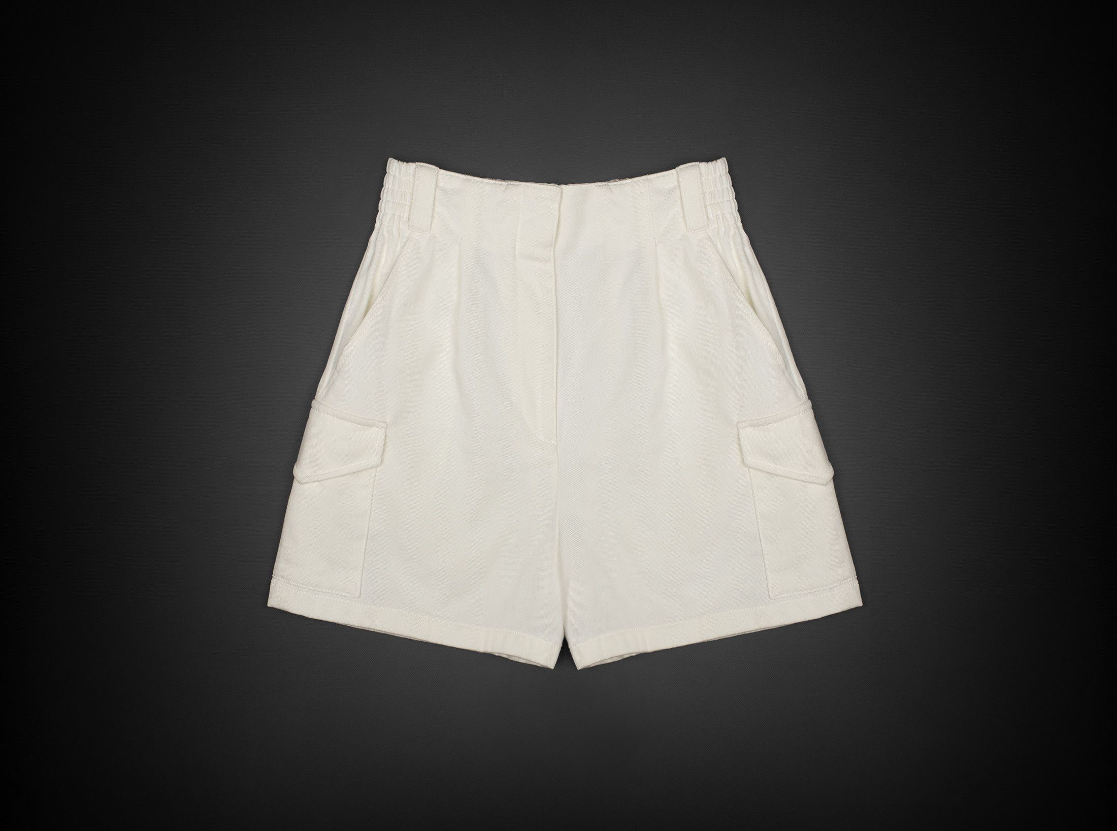 image of Emilio Pucci High Waisted Cargo Shorts, Retail ~ $650 in Milk/White, Women's (Size 25)