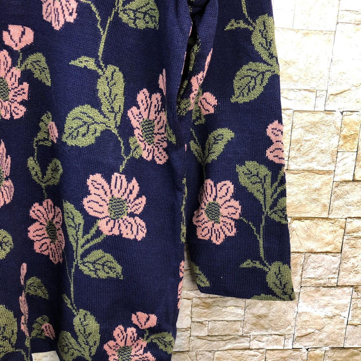 Homespun Knitwear × Japanese Brand × Vintage Coyoko Saito vintage flower Blue Knitwear #A1226 Size M / US 6-8 / IT 42-44 - 8 Thumbnail