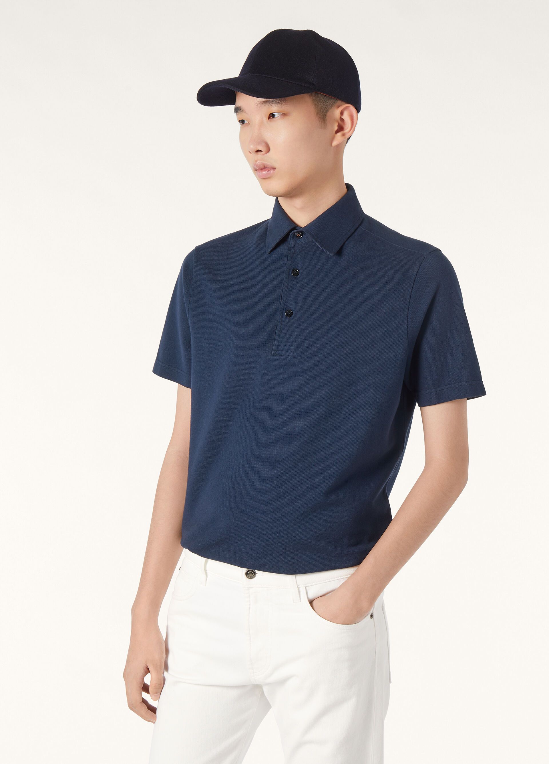 Loro Piana LORO PIANA blue pique cotton polo shirt Medium NWT Size US M / EU 48-50 / 2 - 2 Thumbnail