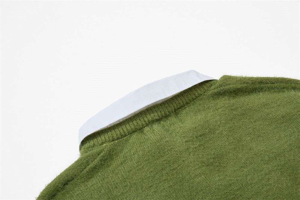 Vintage Men's loose casual knitted Polo embroidered letter sweater Size US M / EU 48-50 / 2 - 5 Thumbnail