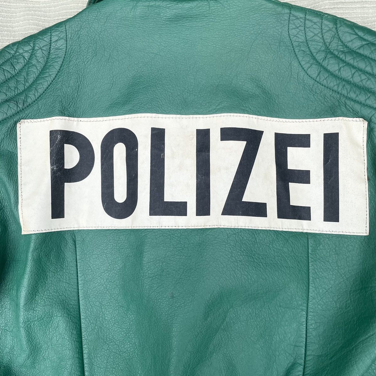 Vintage Vintage Polizei Motorcycle Biker Jacket 80s Leather Police Size US L / EU 52-54 / 3 - 3 Thumbnail