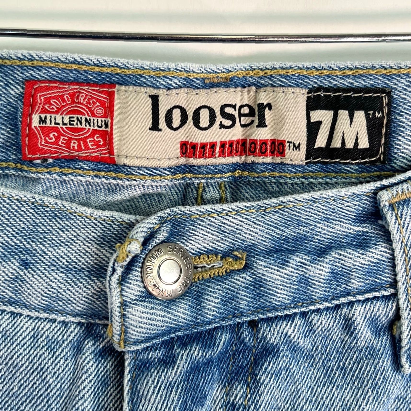 Bugle Boy VINTAGE Bugle Boy Jeans Distressed 7MM 38x34 Blue 100% Cotton Relaxed Straight Mens Size US 38 / EU 54 - 6 Thumbnail