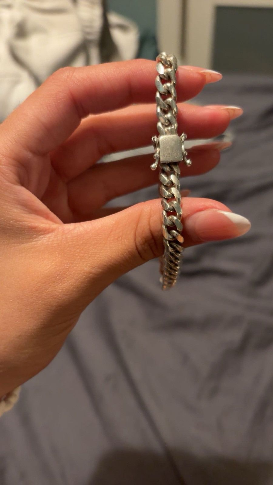 Other Miami Cuban Silver Chain Bracelet Size ONE SIZE - 5 Thumbnail