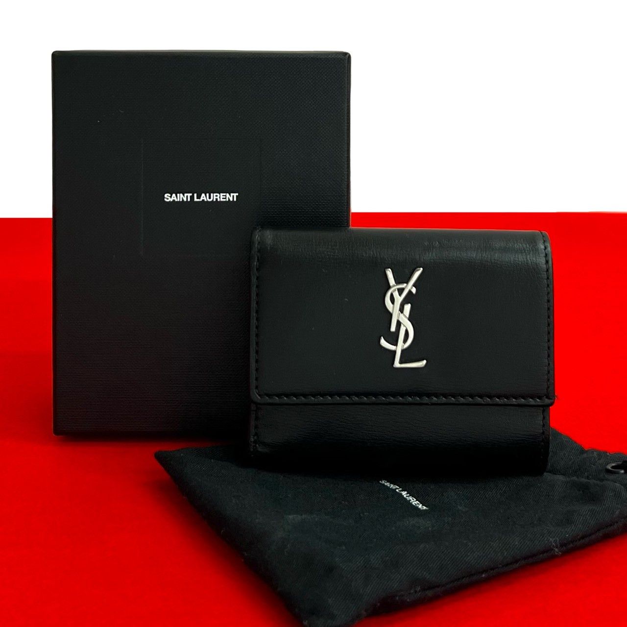 Yves Saint Laurent Yves Saint Laurent Saint Laurent Paris Leather Wallet Leather Short Wallet DUTY FREE for USA Size ONE SIZE - 1 Thumbnail