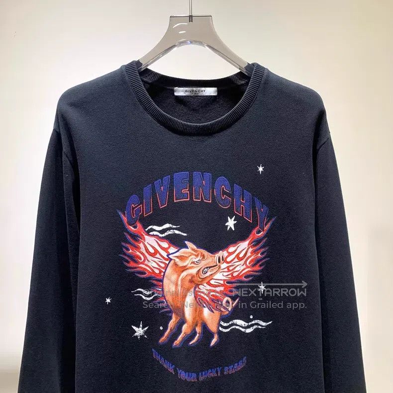 Givenchy Givenchy Flying Pig Print Round Neck Casual Hoodie Size US L / EU 52-54 / 3 - 3 Thumbnail