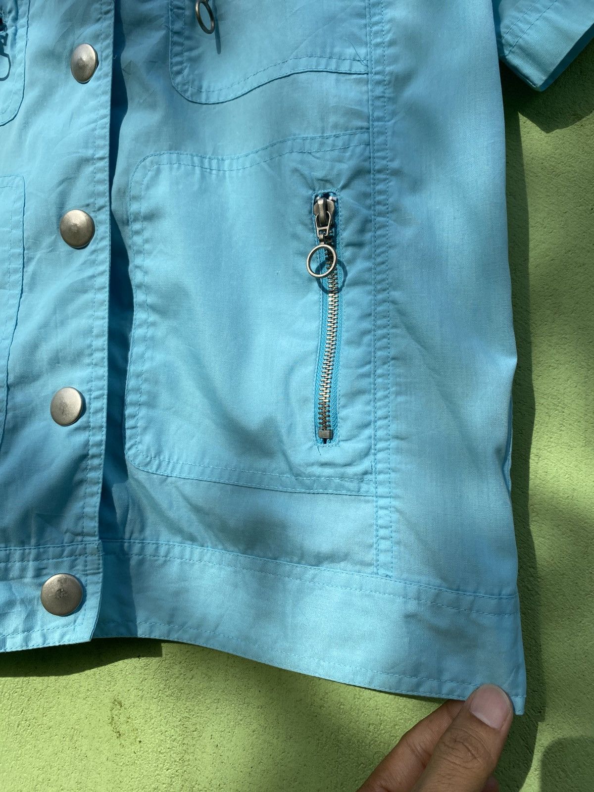 Japanese Brand Zakle Vintage Turquoise Utility Zip Shirt Archive Style 90s Size US M / EU 48-50 / 2 - 6 Thumbnail