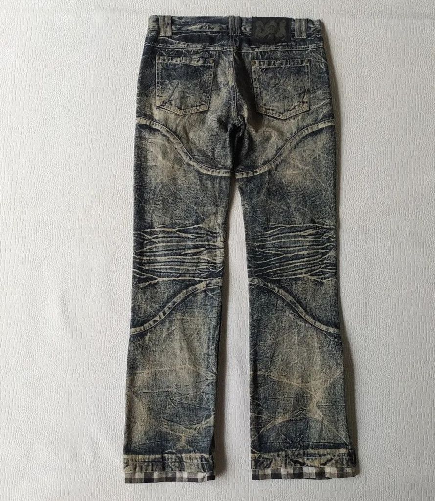 Japanese lowbox distressed denim spider fading