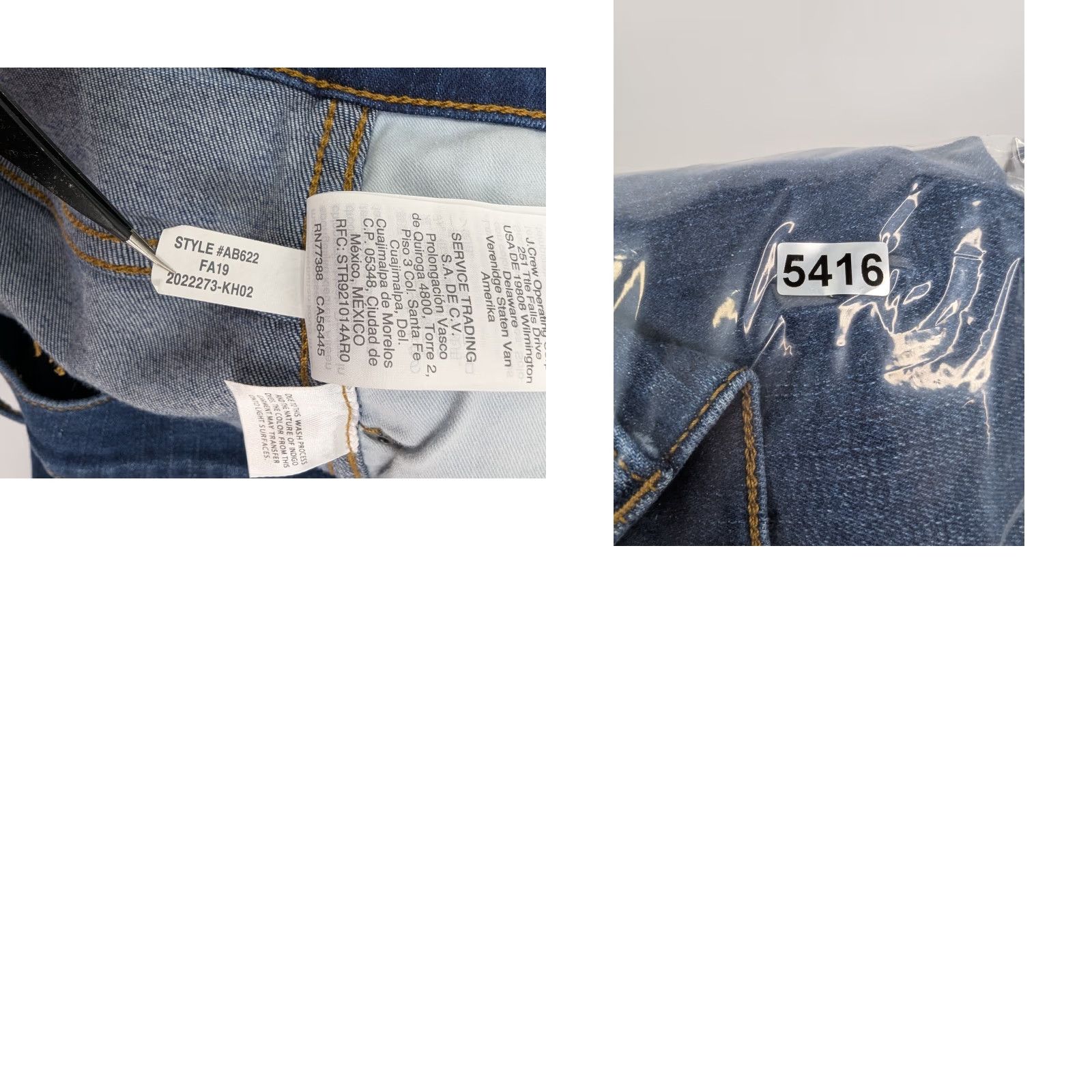 J.Crew J. Crew High-Rise Vintage Straight Jean Button Fly 34 Stormy Ink Blue AB622 Womens Jeans Modern American Style Cropped 5-Pocket Size 24" / US 00 / IT 34 - 9 Thumbnail