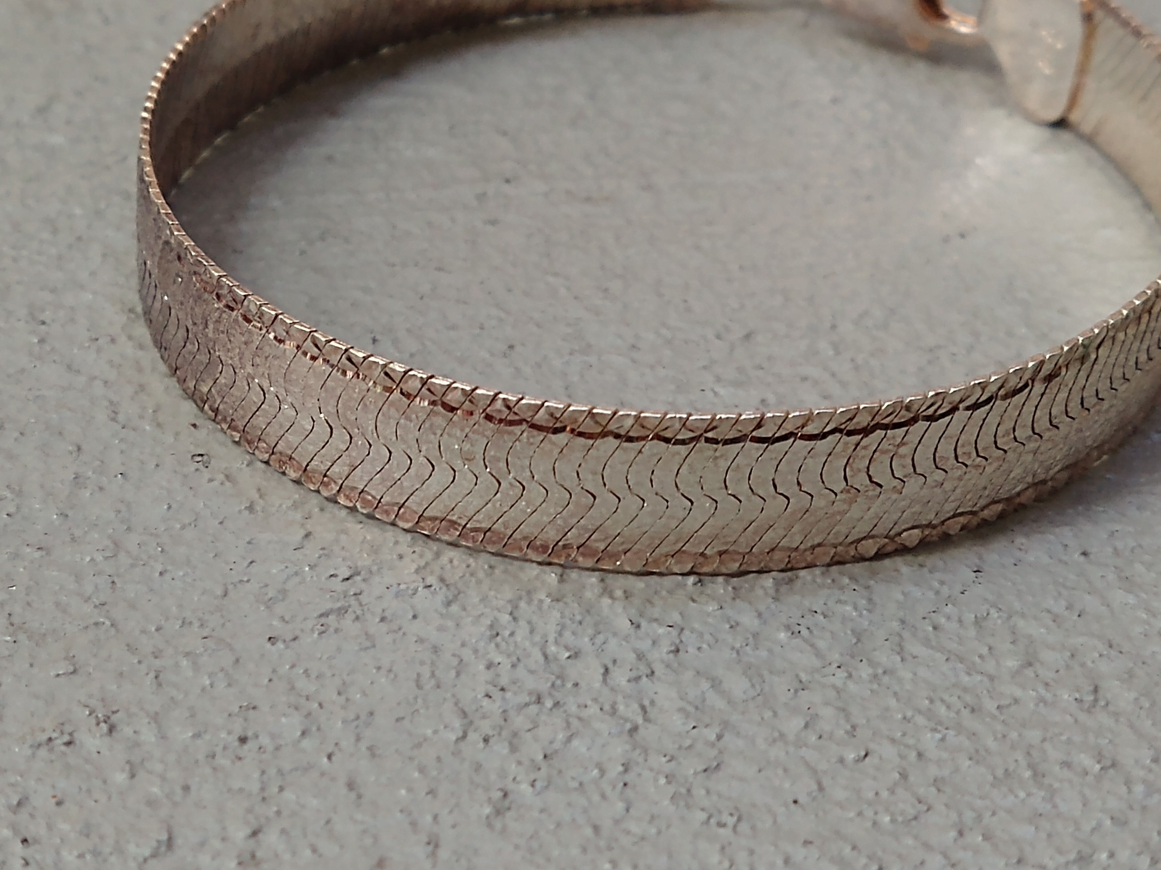 Vintage Sterling Silver Bracelet Herringbone Snake Chain