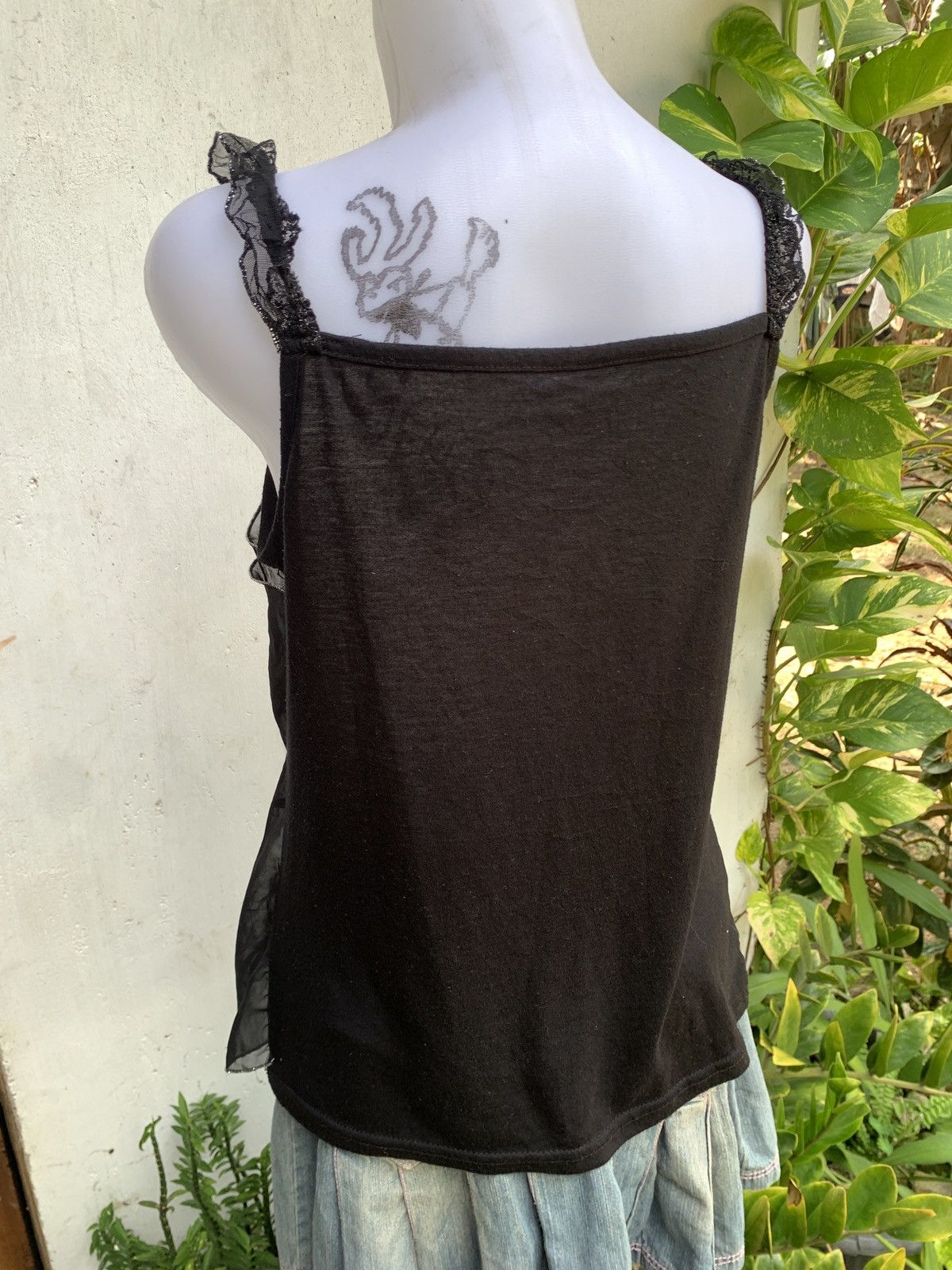 Japanese Brand y2k Unknown Butterfly Bowtie Black Ruffle Sequin Tanktop Size S / US 4 / IT 40 - 3 Thumbnail