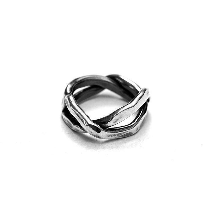 Chin Teo Twisted Silver Ring Size ONE SIZE - 1 Thumbnail