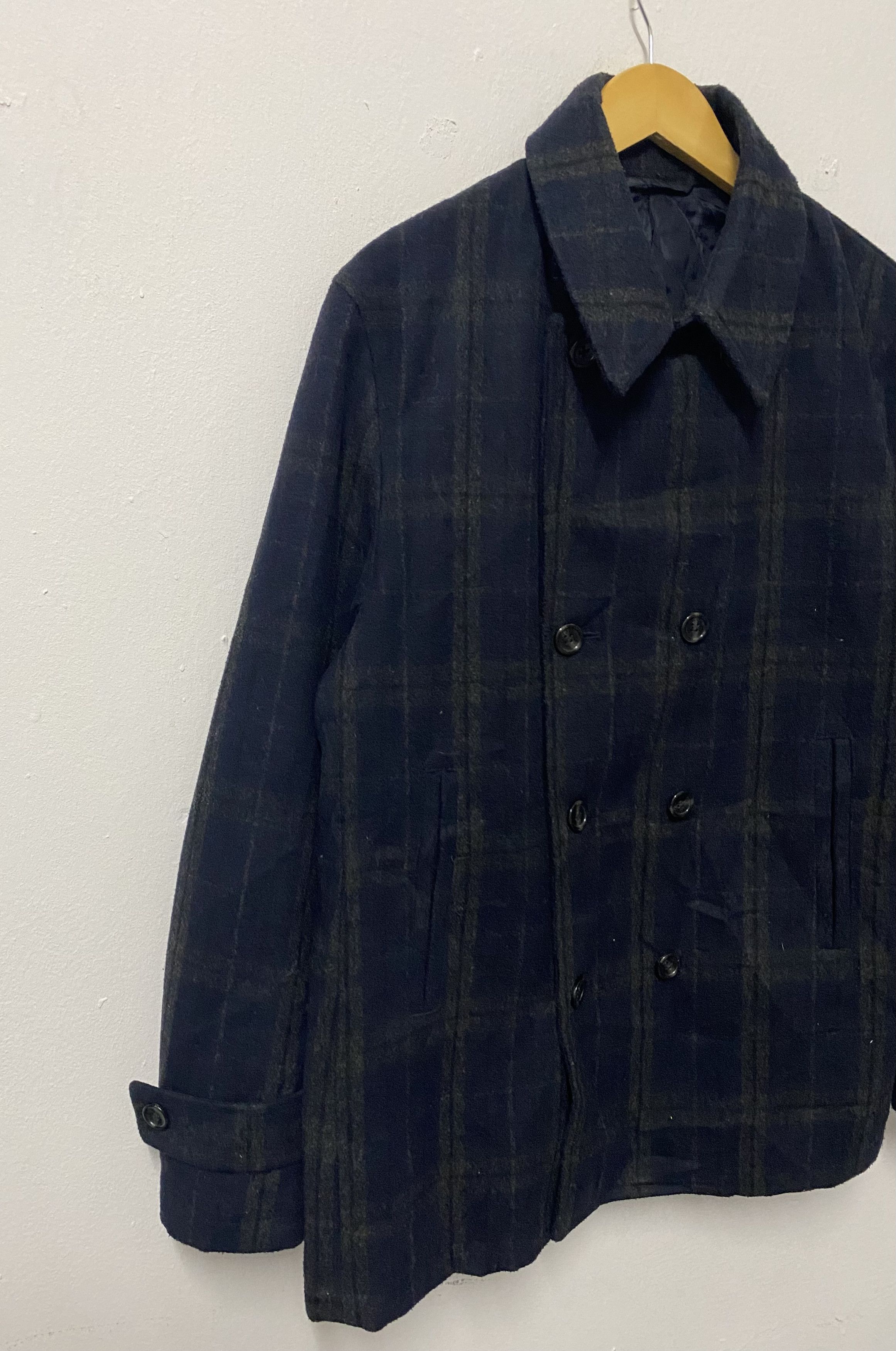 GU Vintage GU Double Breasted Checkered Wool Jacket Size US XL / EU 56 / 4 - 5 Thumbnail