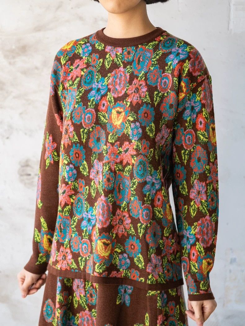 Kenzo KENZO Brown floral knit set Size M / US 6-8 / IT 42-44 - 6 Thumbnail