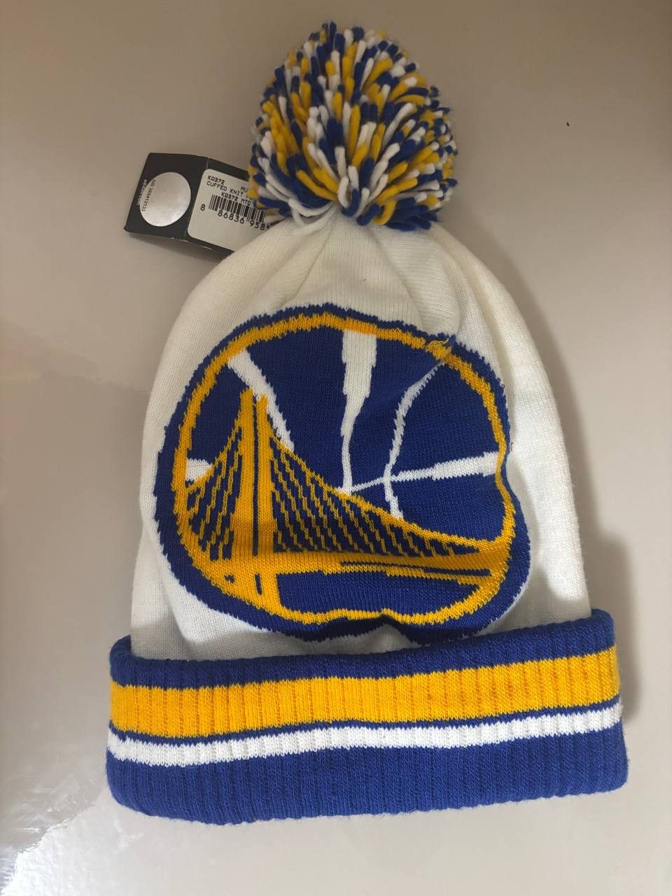 Adidas Vintage Adidas Golden State Warriors Pom Pom Beanie NWT Size ONE SIZE - 2 Thumbnail