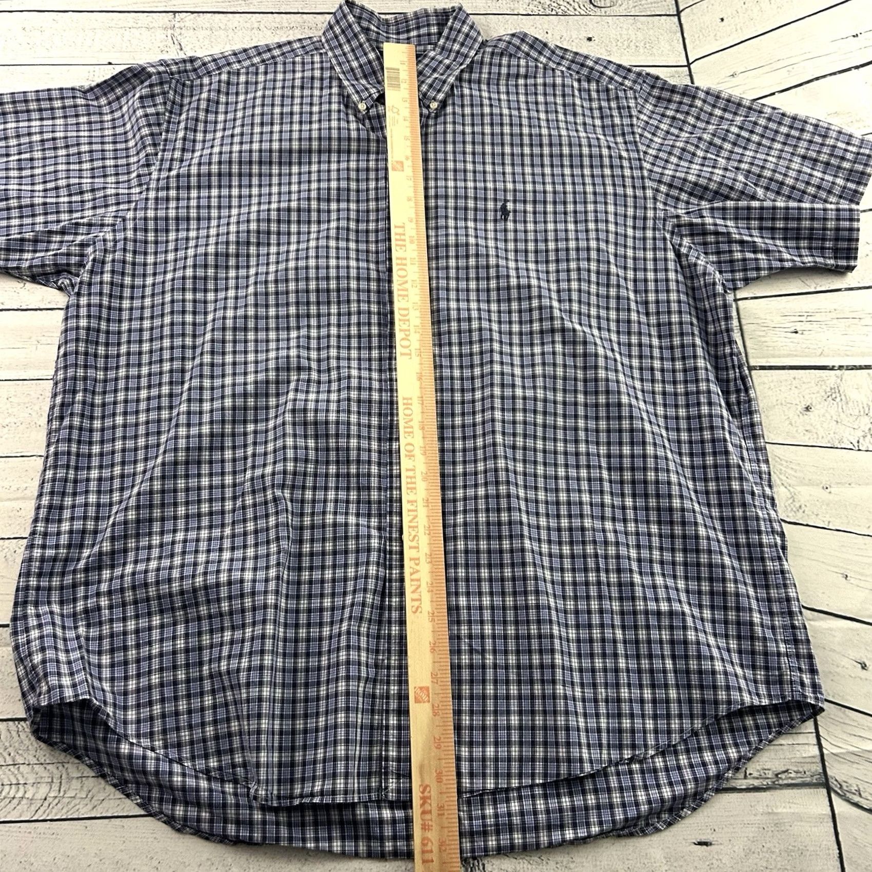 Polo Ralph Lauren Polo Ralph Lauren Blake Plaid Short Sleeve Button Front Shirt Men's XL Blue Size US XL / EU 56 / 4 - 3 Thumbnail