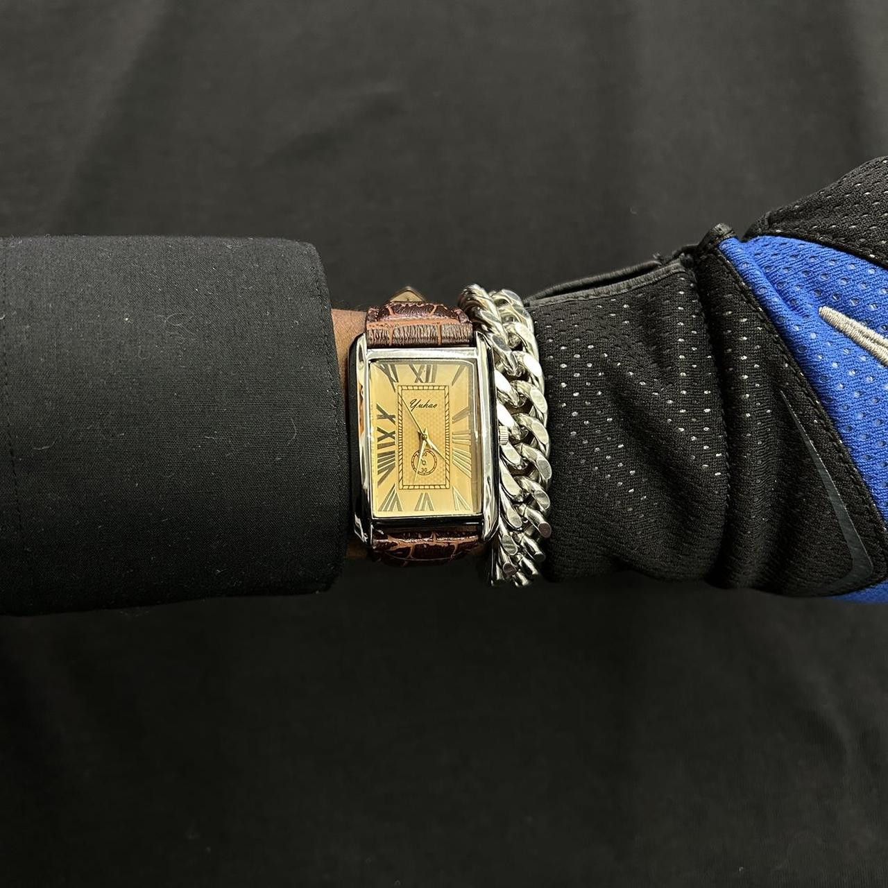Vintage Vintage 2000s Style Brown Rectangular Quartz Leather Watch Size ONE SIZE - 2 Thumbnail