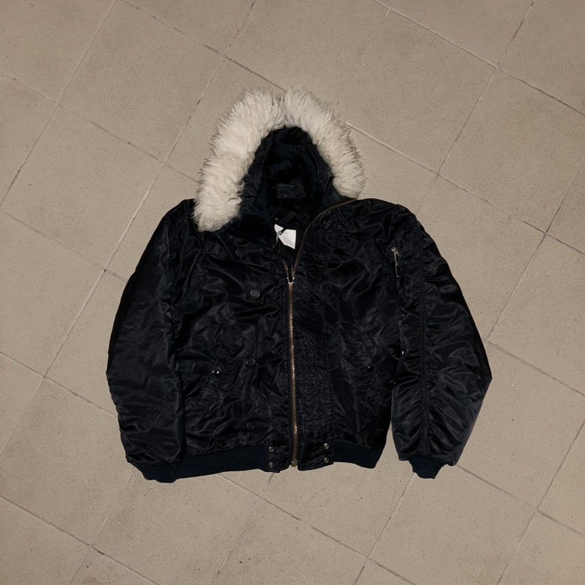 Alpha Industries Y2k Gorp Fur N-2B Flight Military American Jacket 