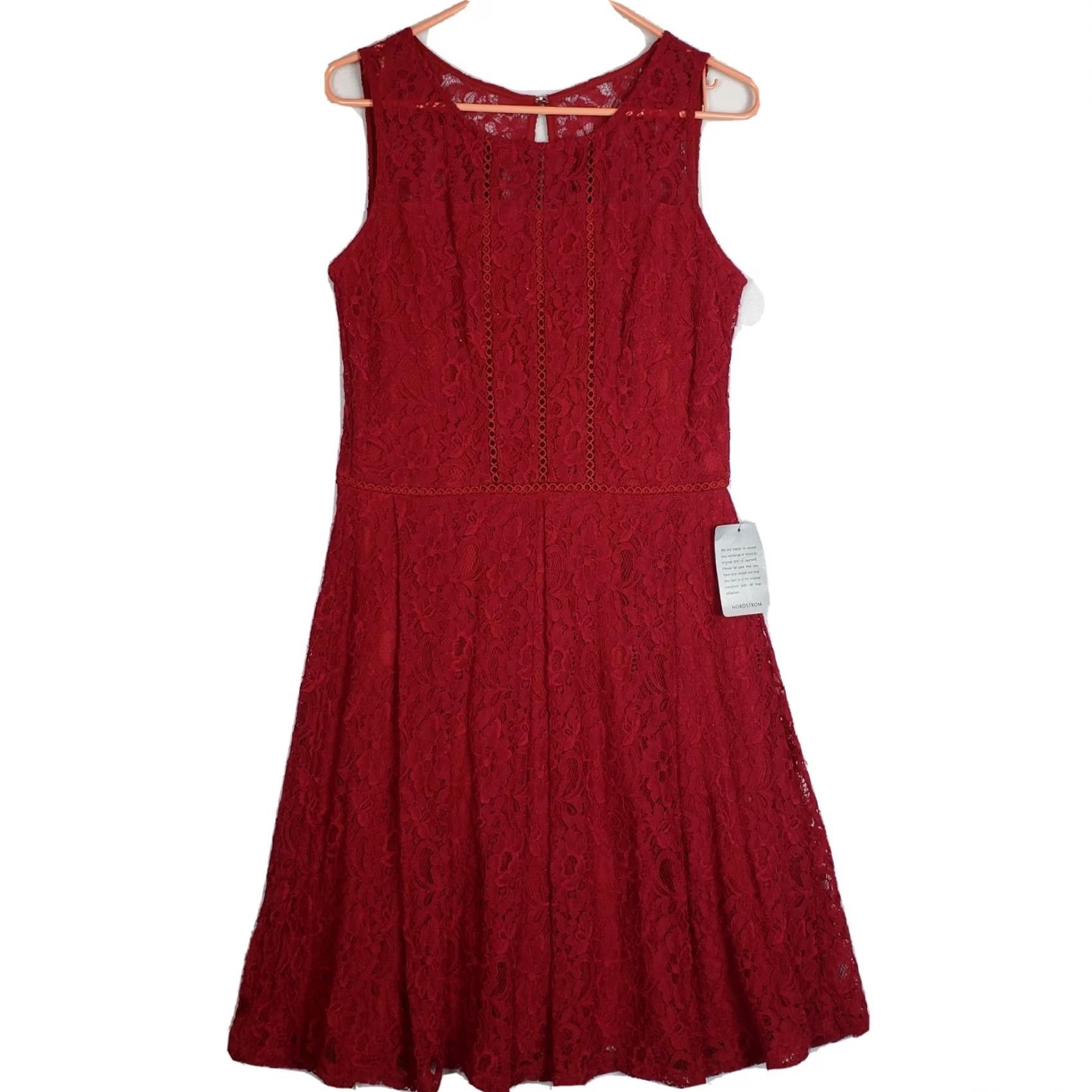 Vintage Taylor Women's Red Floral Sleeveless Lace Dress Size 8 NEW Size M / US 6-8 / IT 42-44 - 2 Thumbnail