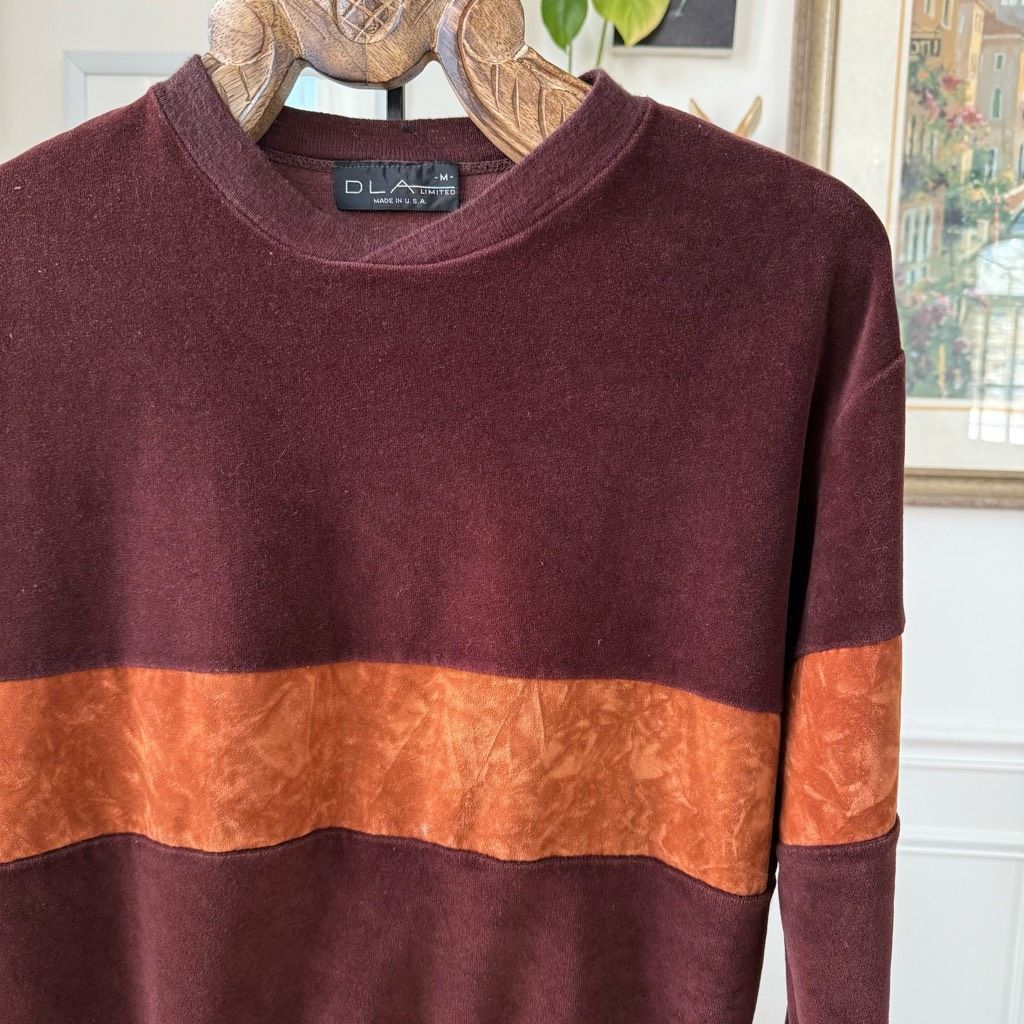 Vintage Vintage 70s DLA Limited Velour Brown Stripe Pullover M Size US M / EU 48-50 / 2 - 1 Thumbnail