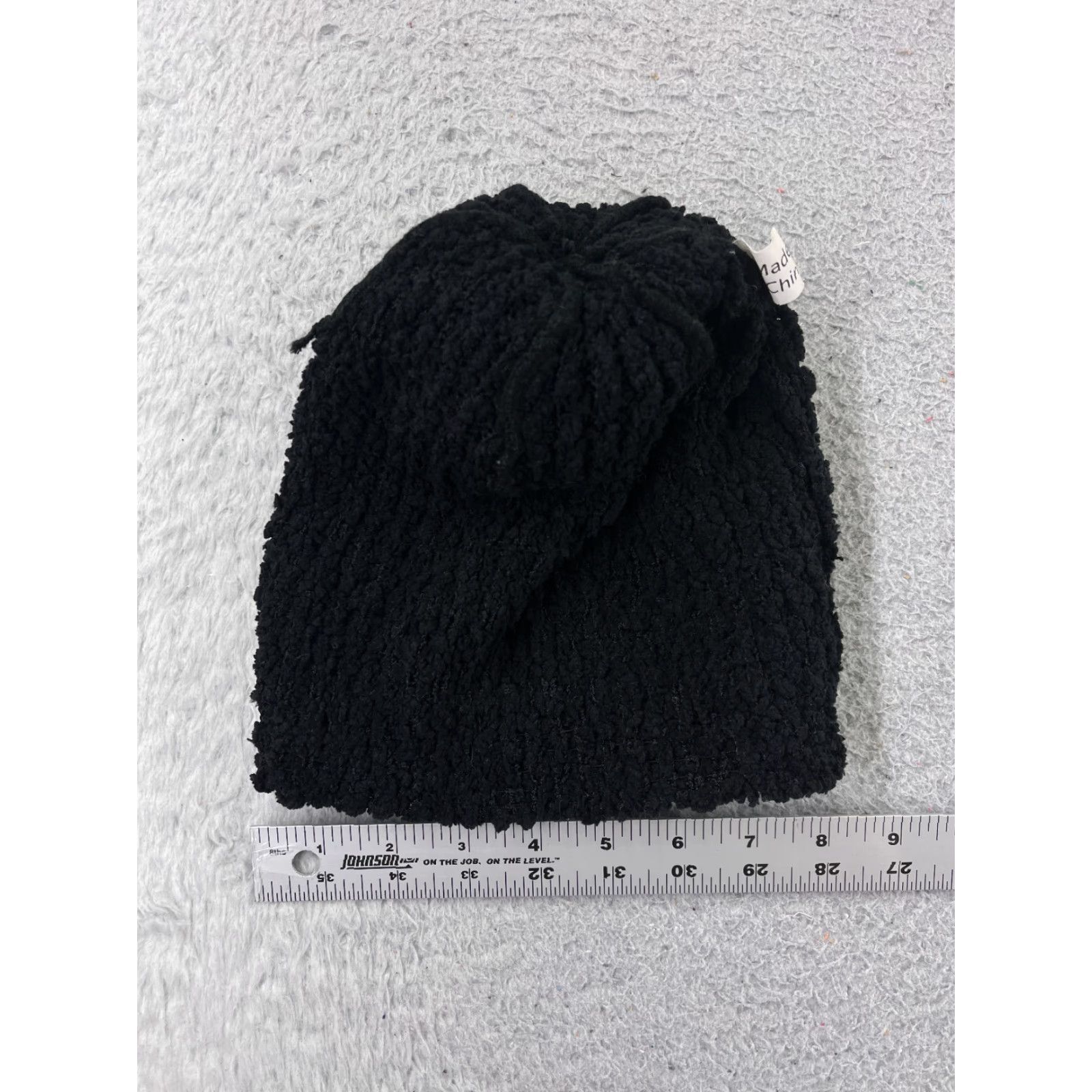 Vintage Beanie Toque Womens One Size Black Knit Polyester Faux Fur Pom Shirt? Size ONE SIZE - 5 Thumbnail