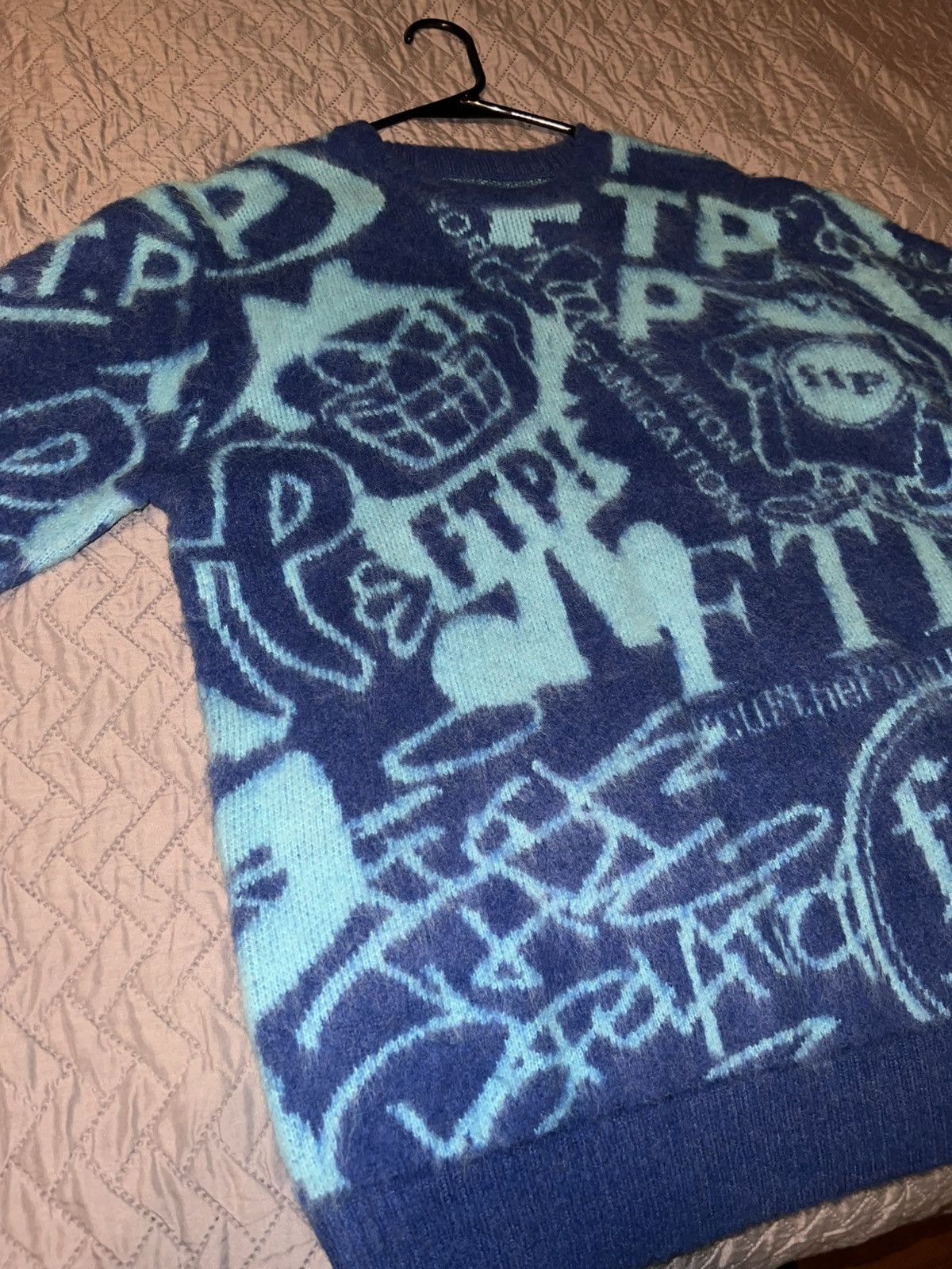 Fuck The Population FTP Archive Mohair Sweater - Blue Size US M / EU 48-50 / 2 - 5 Thumbnail