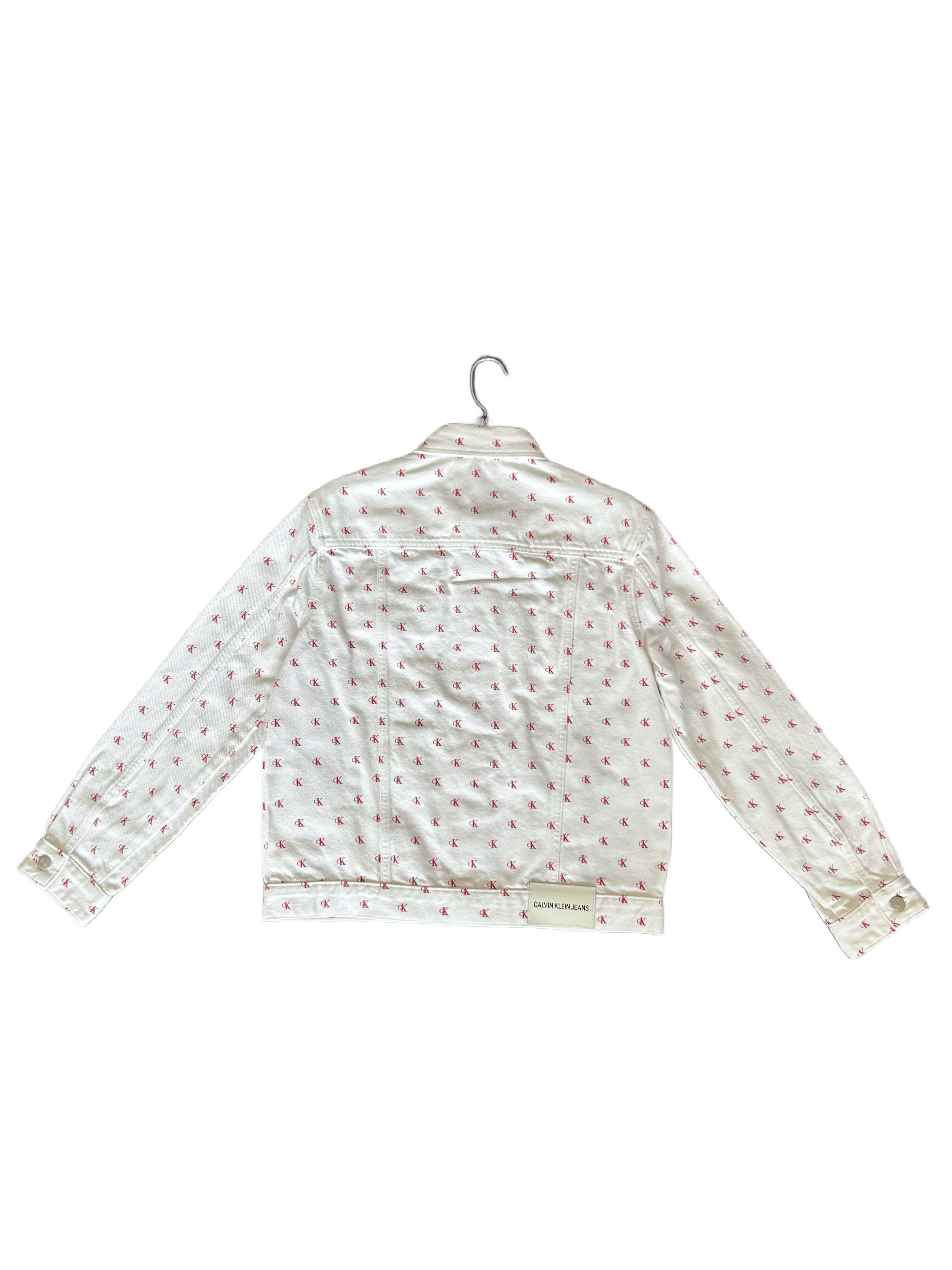 Calvin Klein × Raf Simons RAF SIMONS X CALVIN KLEIN white/red logo denim jacket Size US M / EU 48-50 / 2 - 2 Thumbnail
