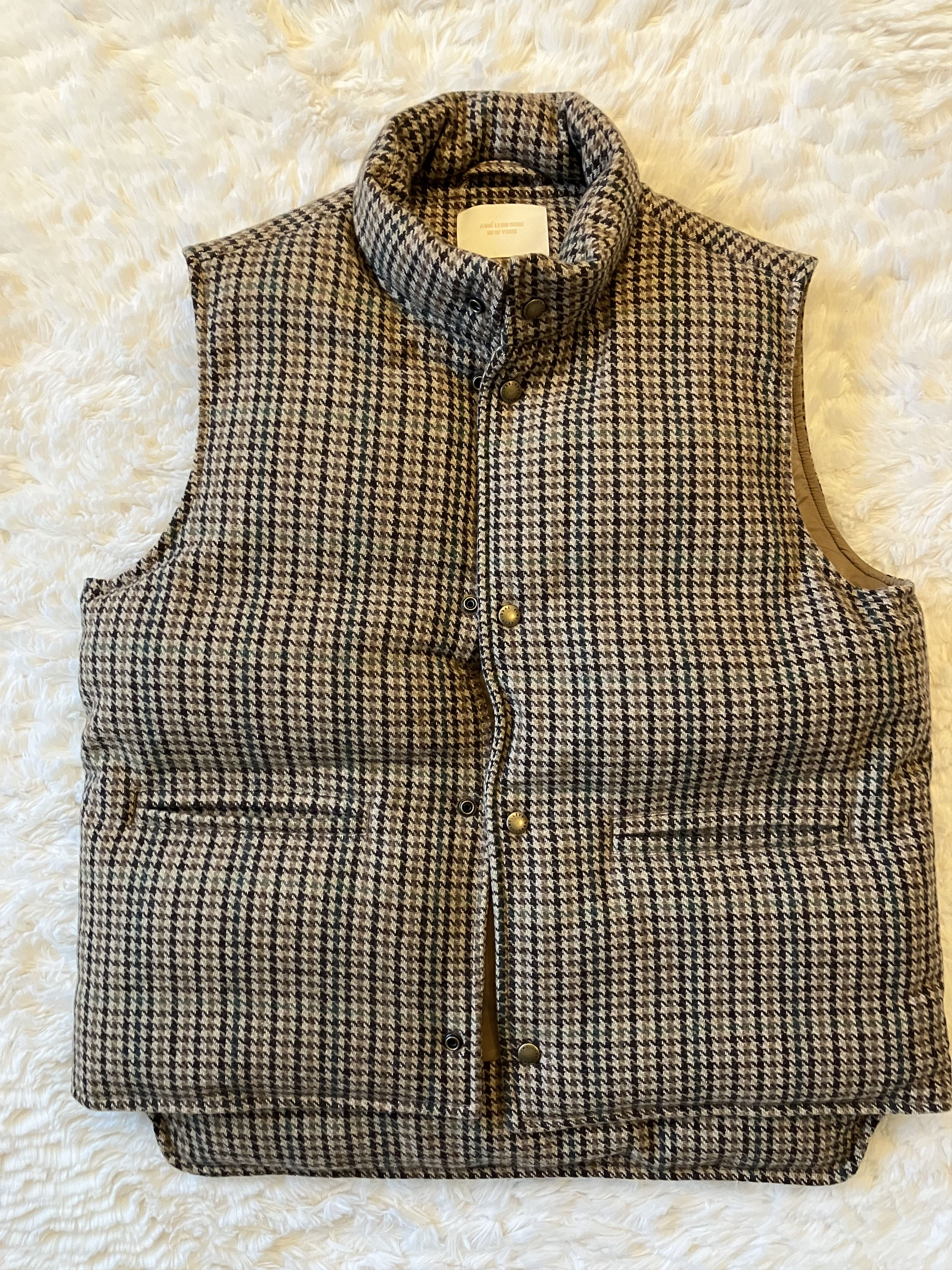 Aime Leon Dore ALD Filled Heritage Vest Brown Houndstooth | Grailed