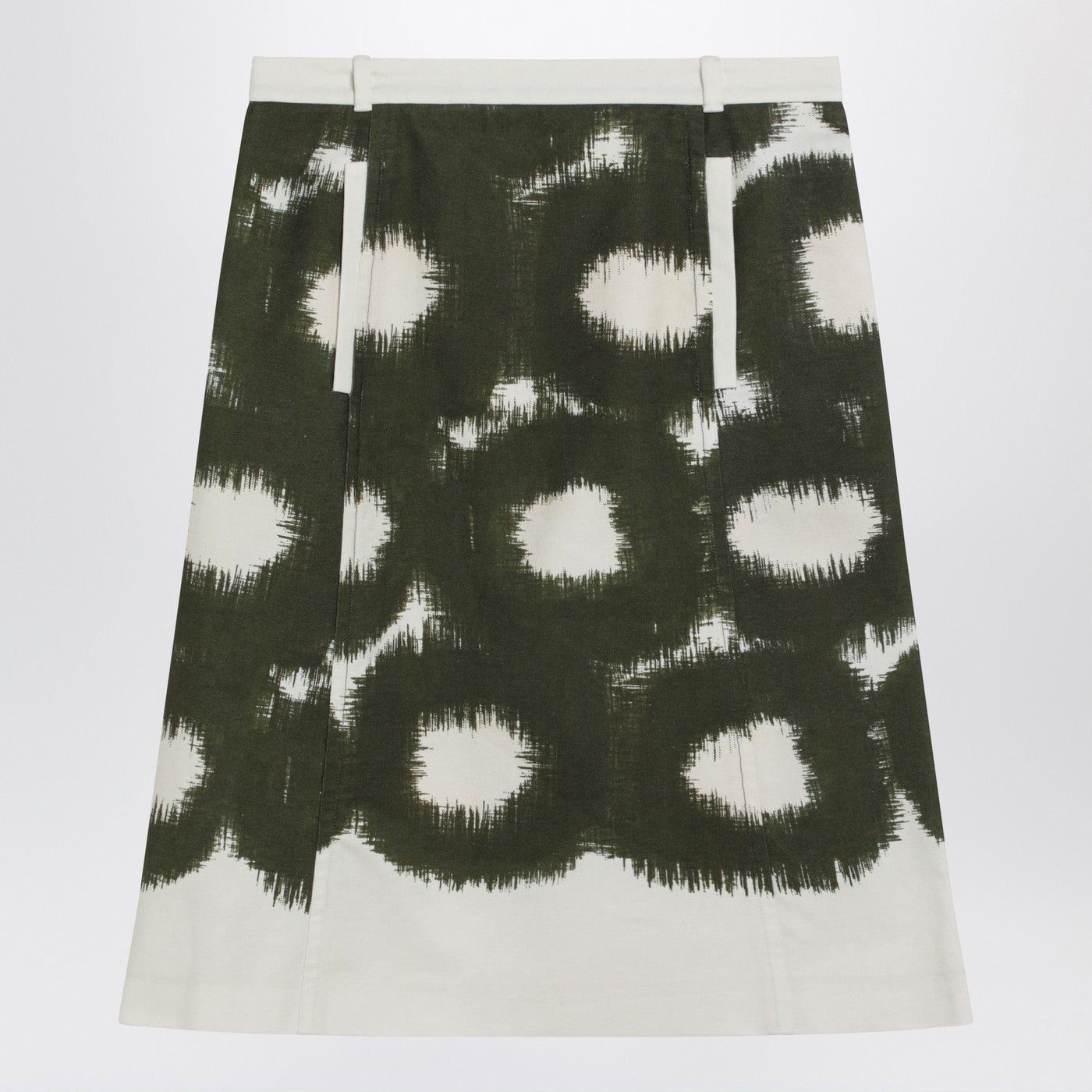 Prada Prada Cotton Skirt With Military Green Pattern Size 26" / US 2 / IT 38 - 1 Thumbnail