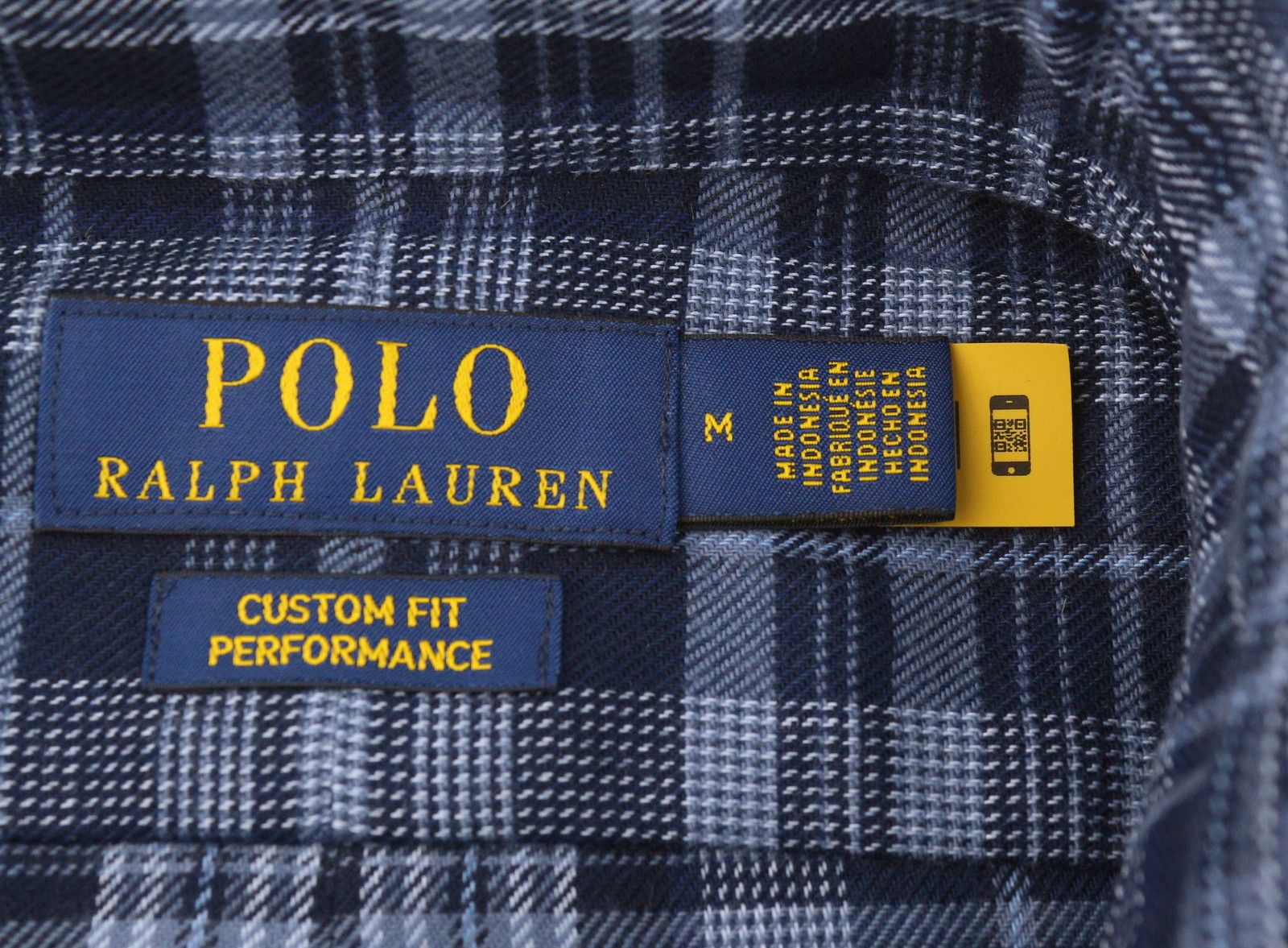 Ralph Lauren M Blue Custom Fit Performance Plaid Button Flannel 87010 Size US M / EU 48-50 / 2 - 6 Thumbnail