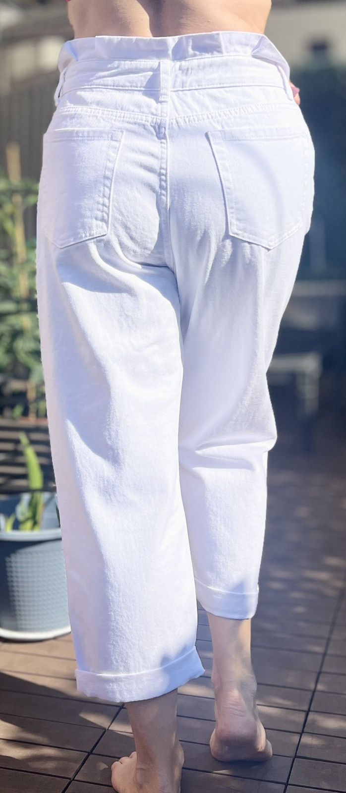 Shein SHEIN White Relaxed Fit Cuffed Pants Size L High Waist Size 32" / US 10 / IT 46 - 9 Thumbnail