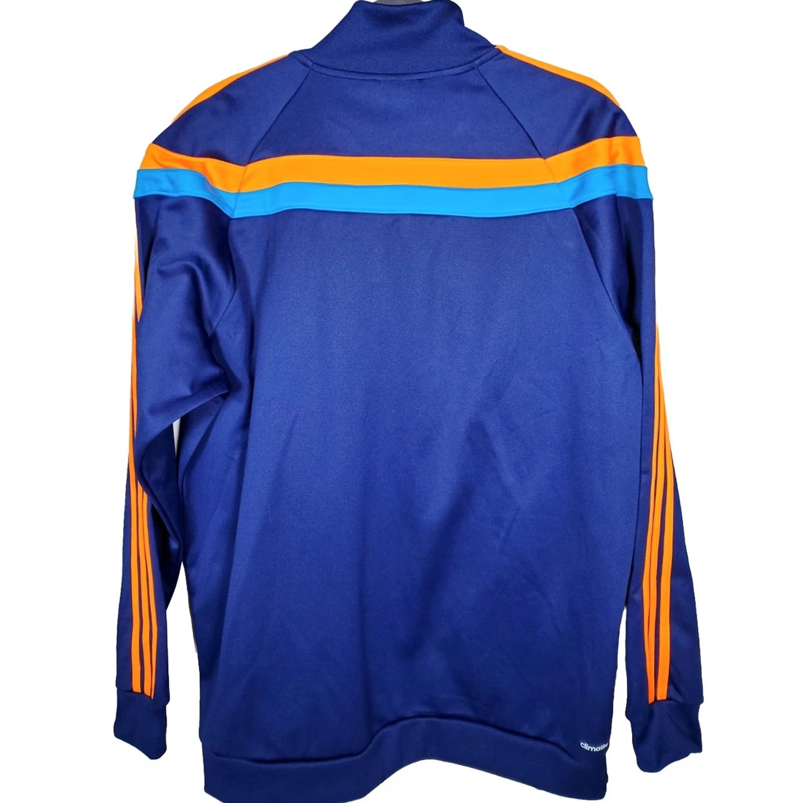 Adidas Adidas Track Jacket Climalite Boston Marathon 2014 Navy Blue Orange Stripes L Men's Heavyweight Full Zip Pockets Size US L / EU 52-54 / 3 - 4 Thumbnail