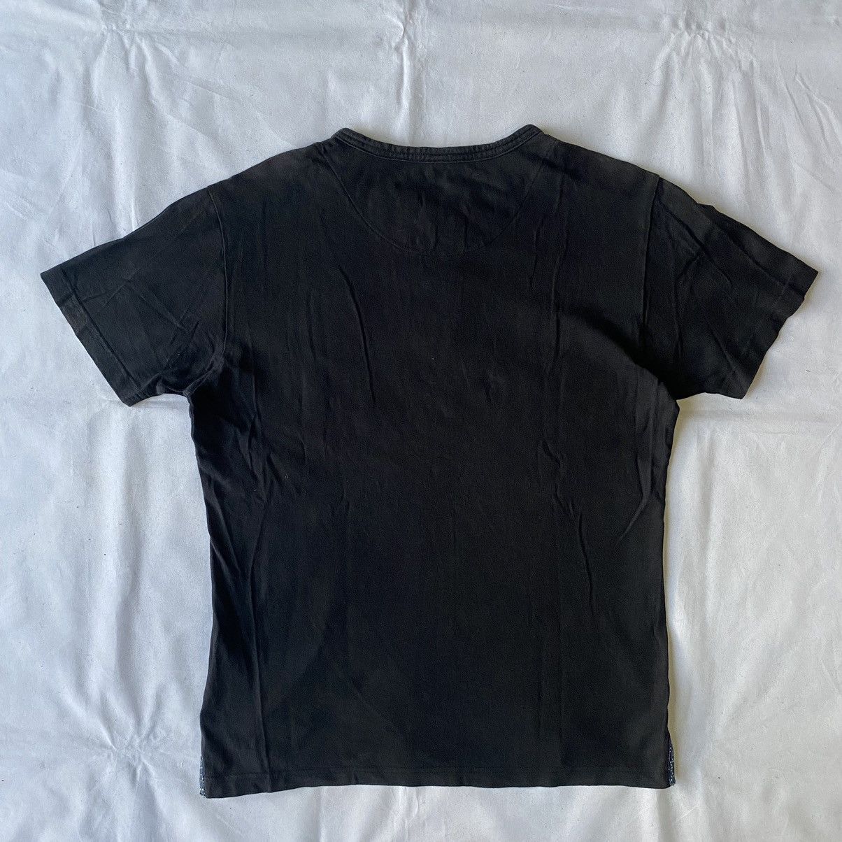 If Six Was Nine × Japanese Brand × semanticdesign Minimalist Japanese Sashiko Patch Pocket Accent Henley Tees Size US M / EU 48-50 / 2 - 10 Thumbnail