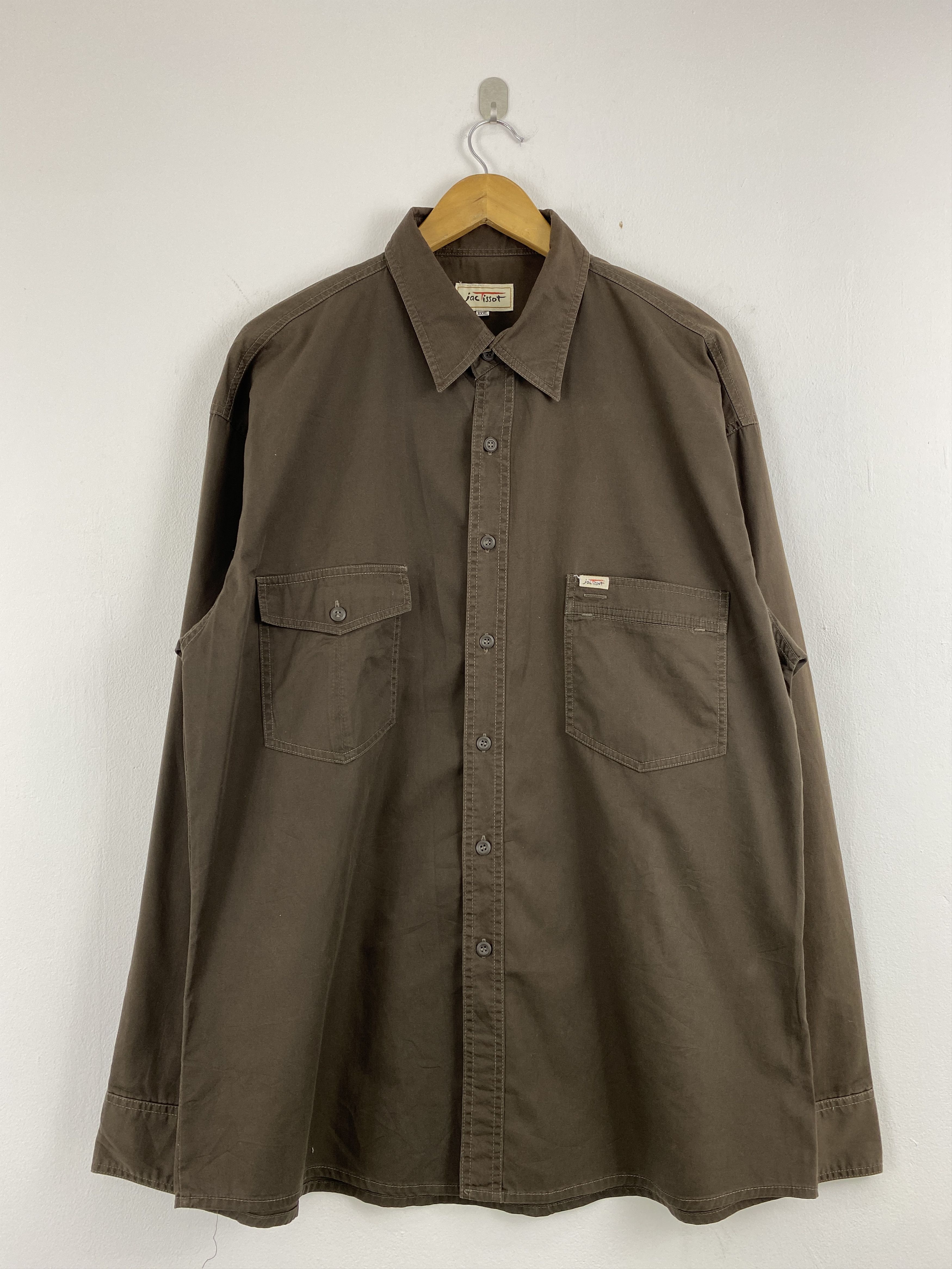 Flannel Vintage Jac Tissot Button Ups Brown Jacket JA0110 Size US XXL / EU 58 / 5 - 1 Thumbnail