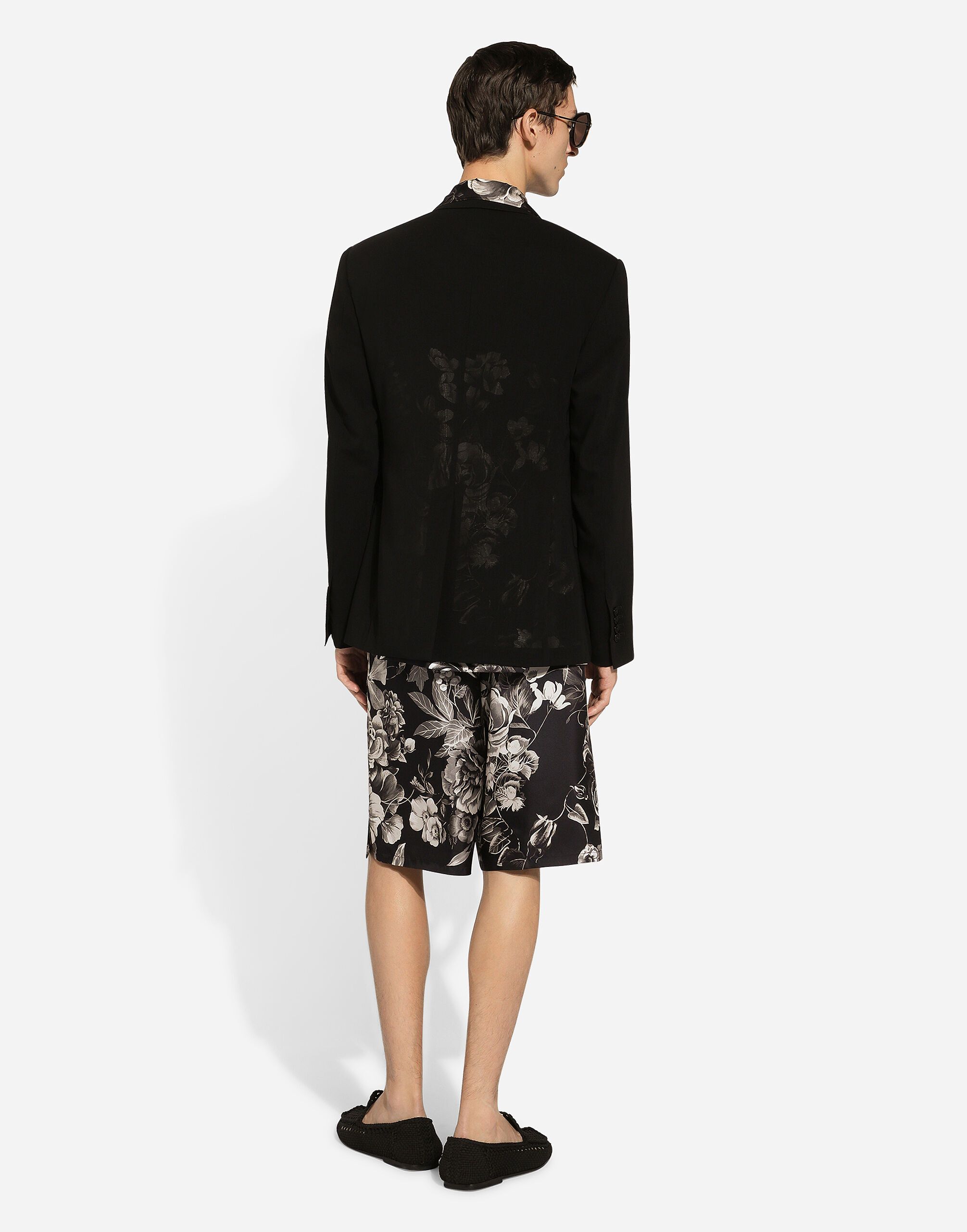 Dolce & Gabbana o1s22i1n0924 Silk Floral Print Bermuda Short in Black Size US 34 / EU 50 - 3 Thumbnail