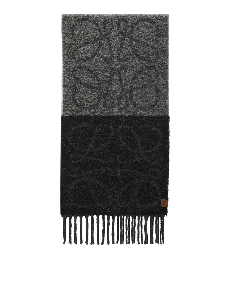 Loewe LOEWE $690 Dark Gray/Black Wool Scarf New & Authentic Size ONE SIZE - 3 Thumbnail