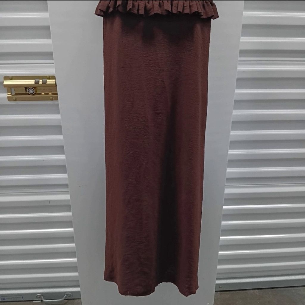 Shein NWOT Shein Tie Shoulder Knot Front Ruffle Trim Maxi Dress Size M / US 6-8 / IT 42-44 - 8 Thumbnail