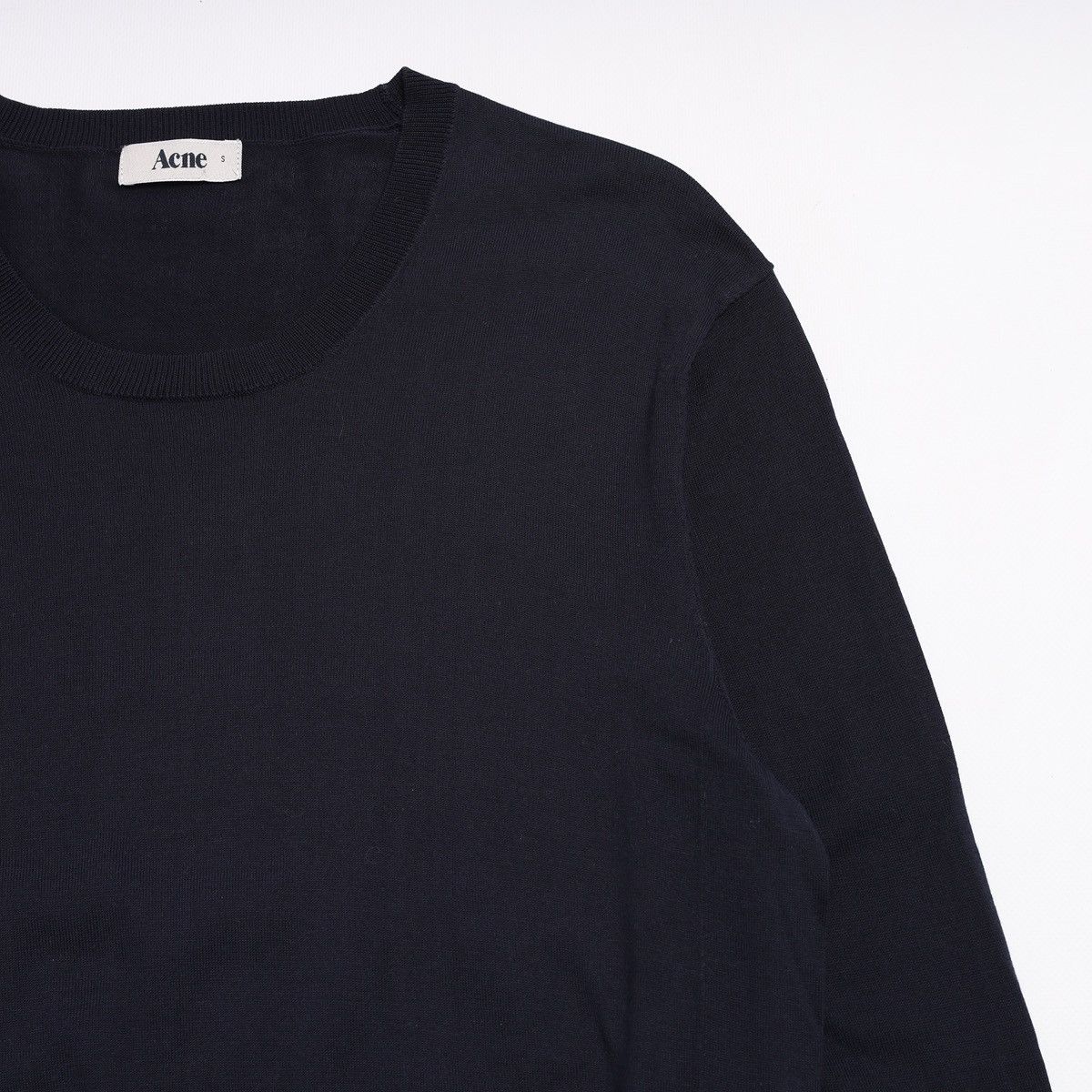 Acne Studios Acne Studios Navy Sweater Logo Pullover Cotton Size US S / EU 44-46 / 1 - 3 Thumbnail
