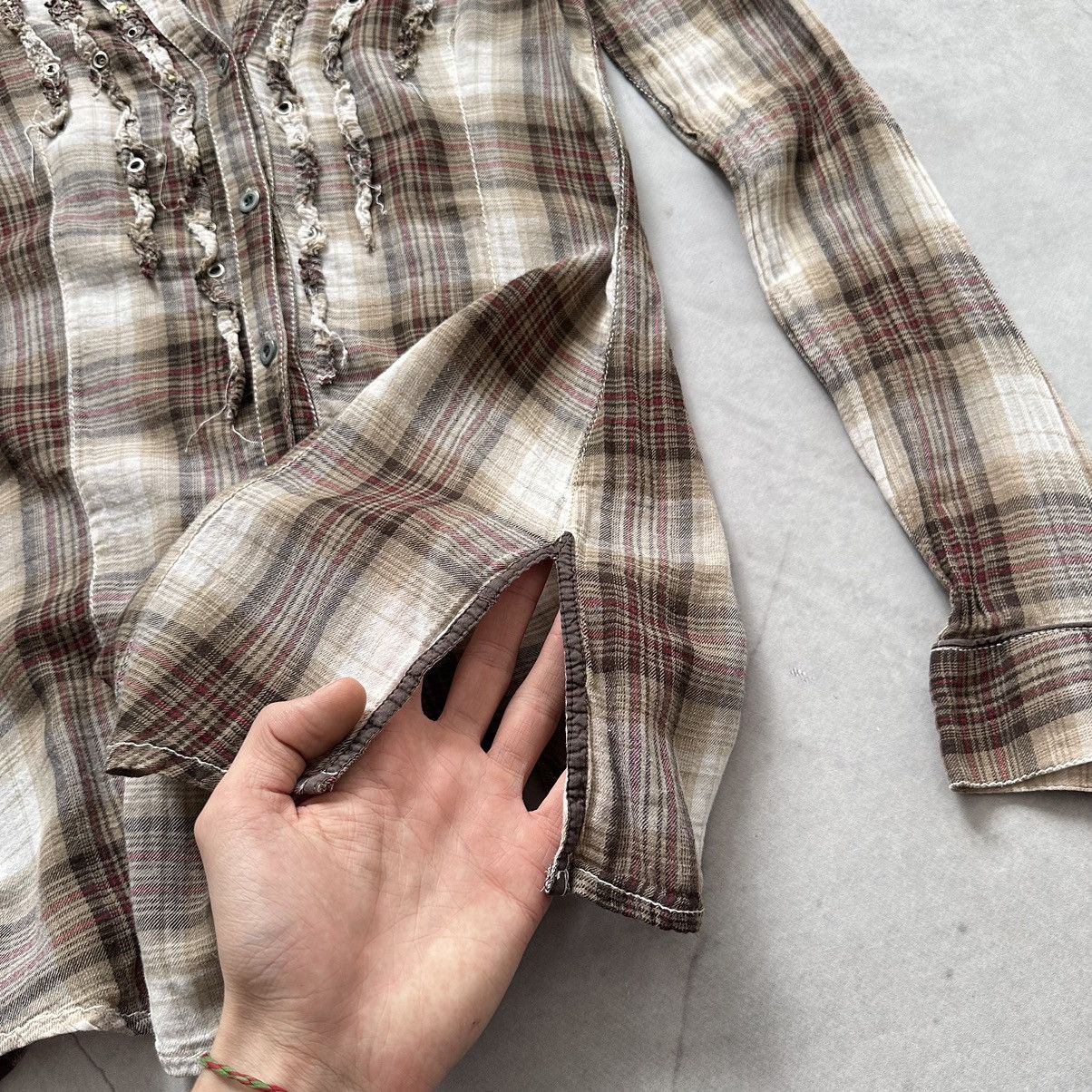 Hysteric Glamour × Undercover Eyelets Checkered Button Punk Shirt LGB If Six Was Nine Vibe Size S / US 4 / IT 40 - 9 Thumbnail