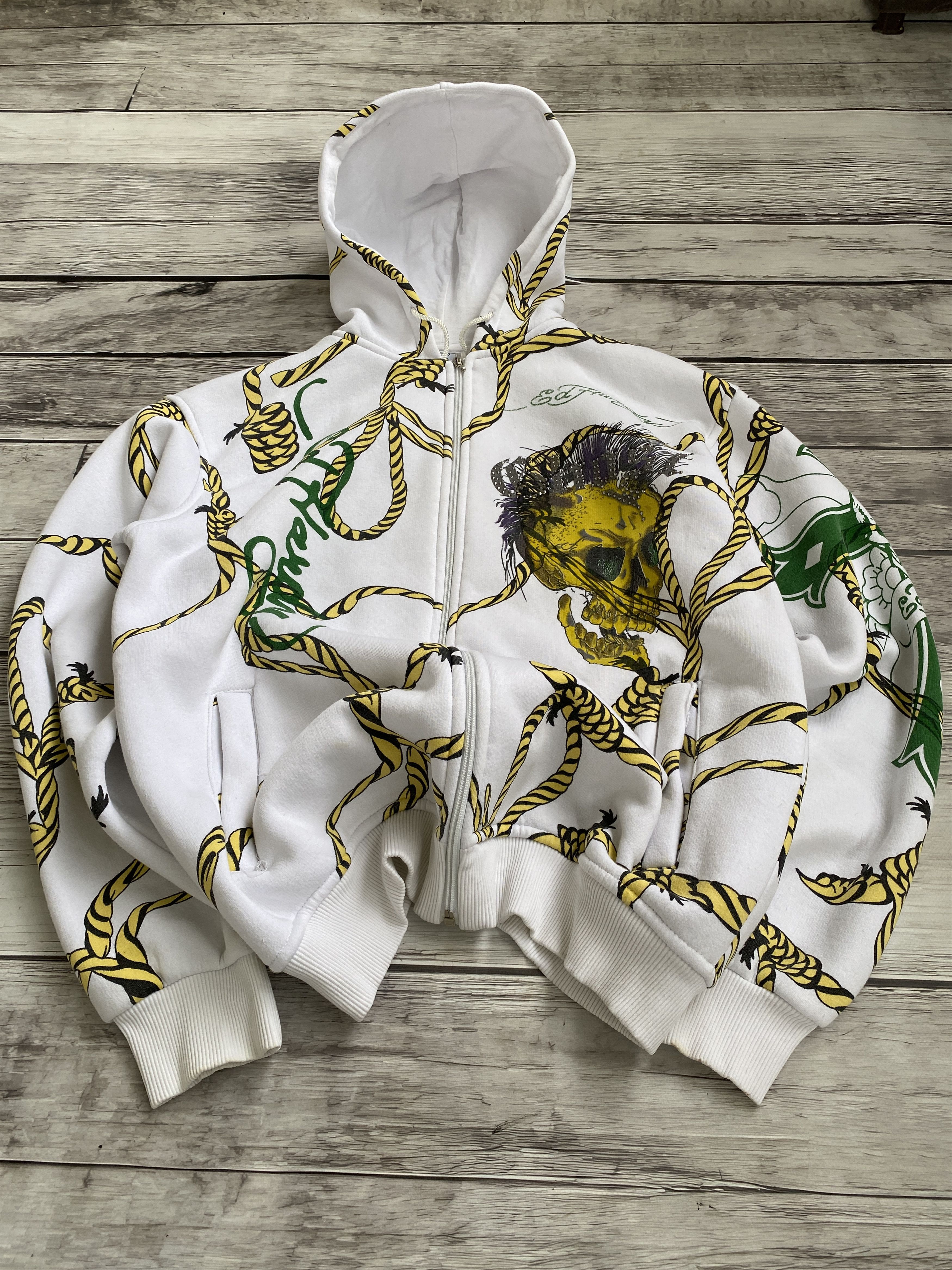 Christian Audigier × Ed Hardy VINTAGE ED HARDY AVANT GARDE 2000s ZIP UP HOODIE Size US M / EU 48-50 / 2 - 3 Thumbnail