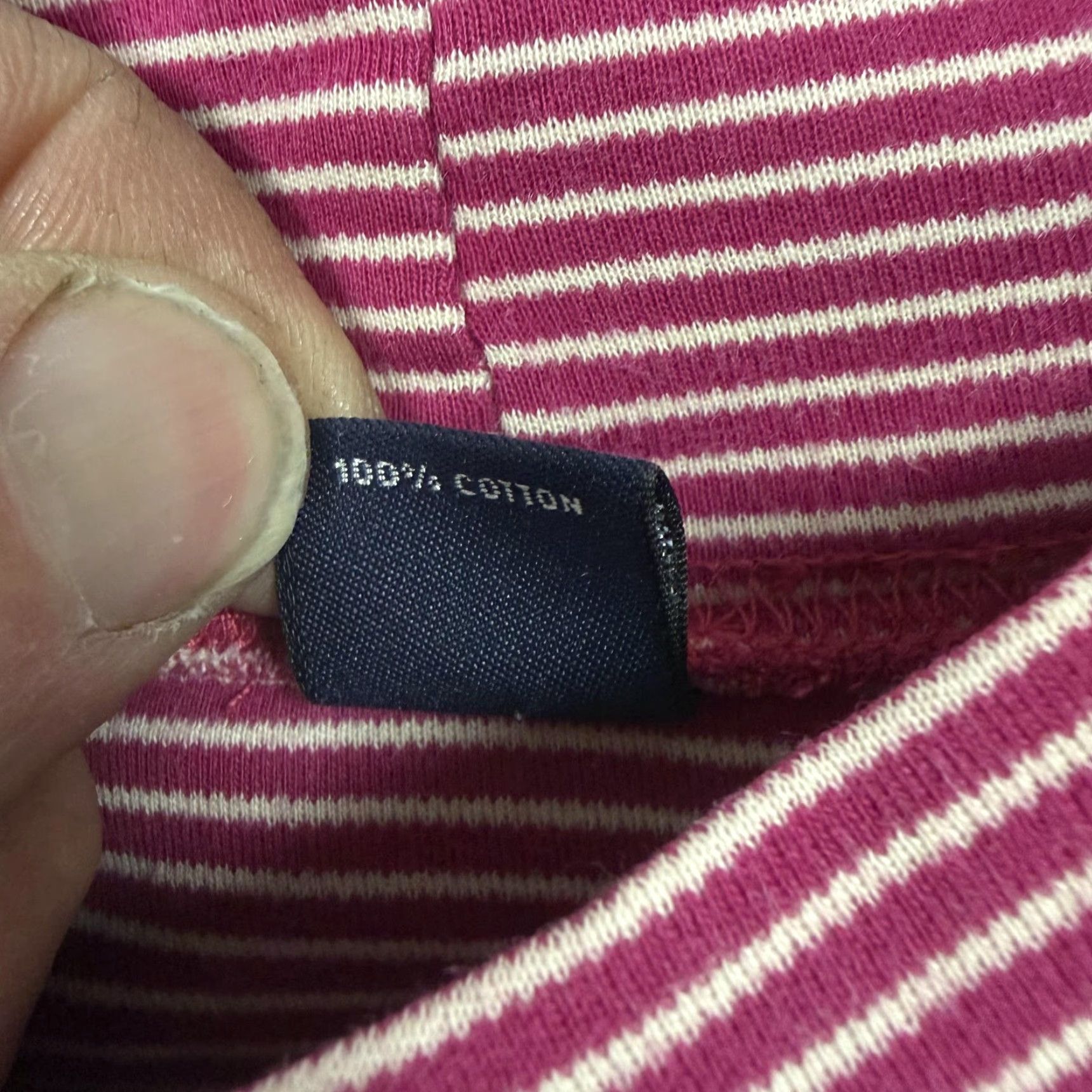 Lands' End VINTAGE Lands' End Top Shirt Women 10-12 Purple Striped Mock Neck 100% Cotton Long Sleeve Basic Simple Layering 90s 00s Mens Womens Girls Size L / US 10 / IT 46 - 6 Thumbnail