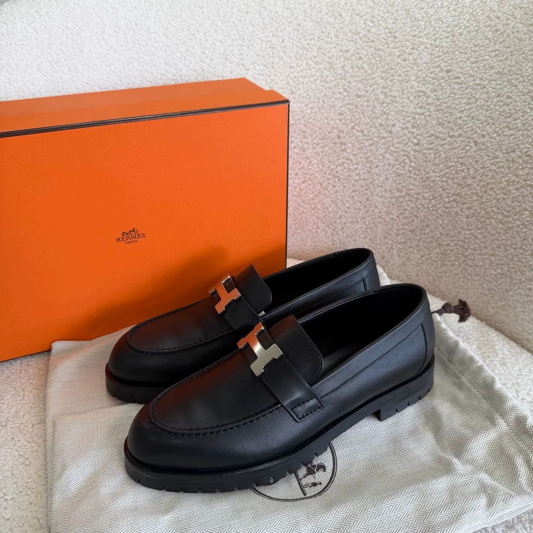 Hermes Hermes Black Loafers 36 New Unused Size US 5.5 / IT 35.5 - 1 Thumbnail