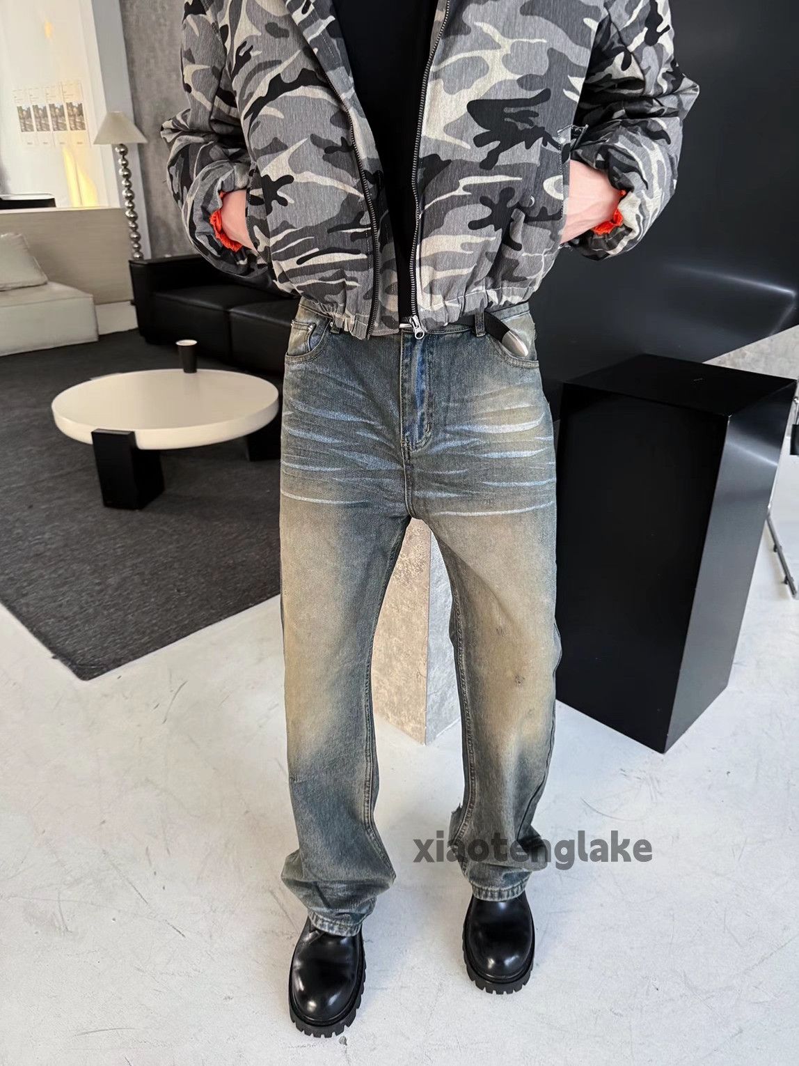 Jean × Vintage Washed faded loose hiphop stain punk grunge jeans Size US 30 / EU 46 - 7 Thumbnail