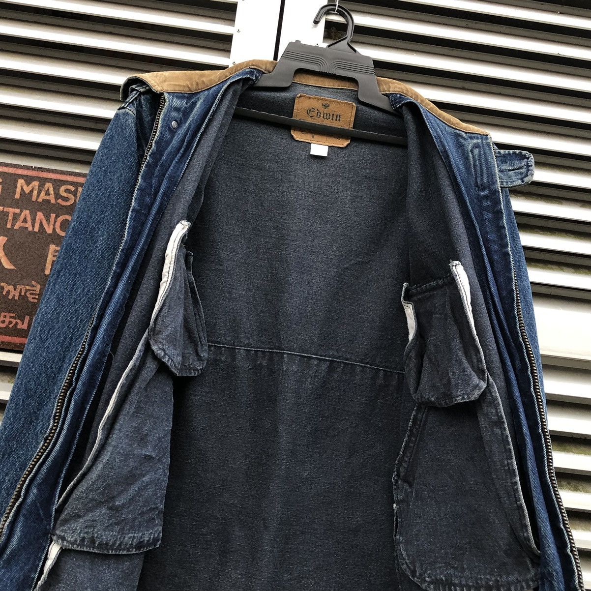Edwin Vintage Edwin Distressed Denim Chore Work Jacket Size US L / EU 52-54 / 3 - 6 Thumbnail