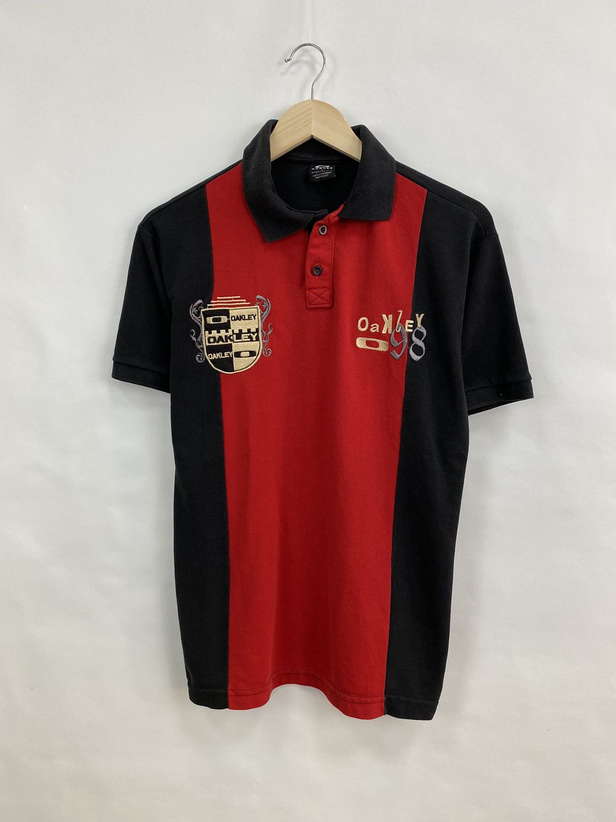 Oakley 🇺🇸 Vintage 90s Oakley Polo T-Shirt Rare Retro Hype Y2K Size US M / EU 48-50 / 2 - 2 Thumbnail