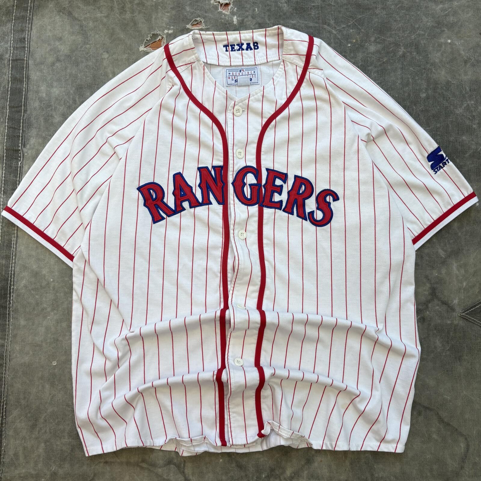 Starter Vintage 90s Starter Texas Rangers Pinstripe Baseball Jersey Size US L / EU 52-54 / 3 - 1 Thumbnail