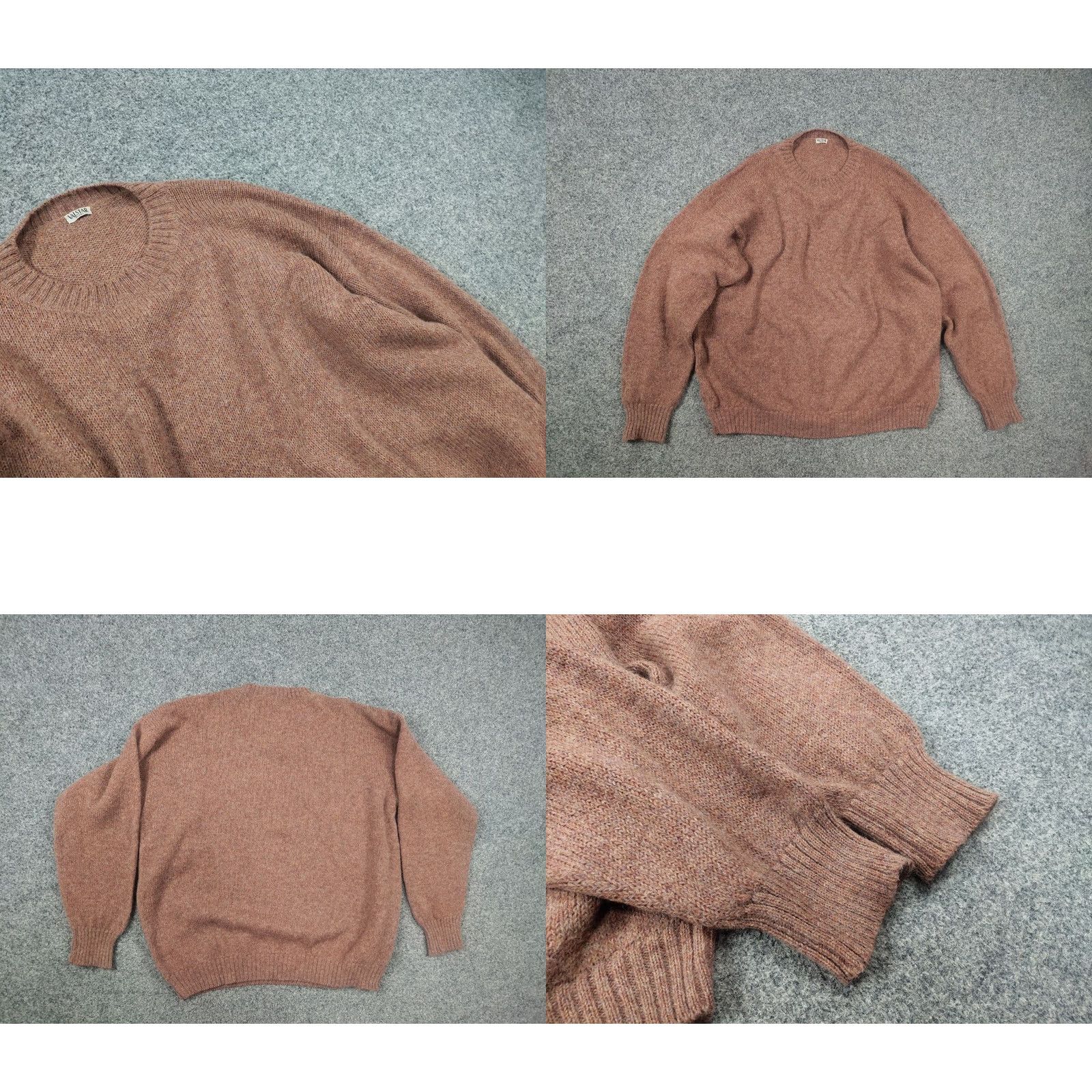 Valstar Valstar Milano Vintage Crew Alpaca Brown Knit Sweater, Check, 90s, Winter, Casual, Pullover, Long Sleeve, Size L, Men, Brown, Dry Clean Only Size US L / EU 52-54 / 3 - 8 Thumbnail