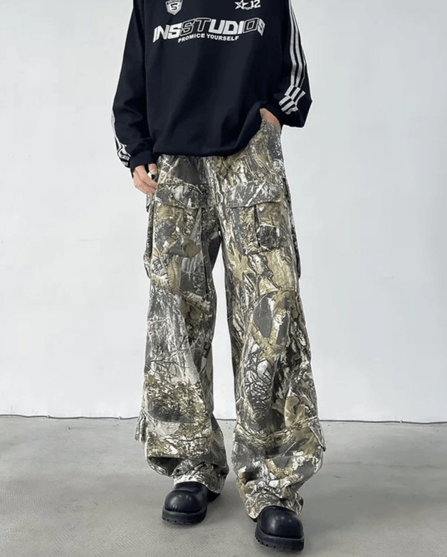 Japanese Brand Camouflage Baggy Cargo Jeans Size US 30 / EU 46 - 3 Thumbnail
