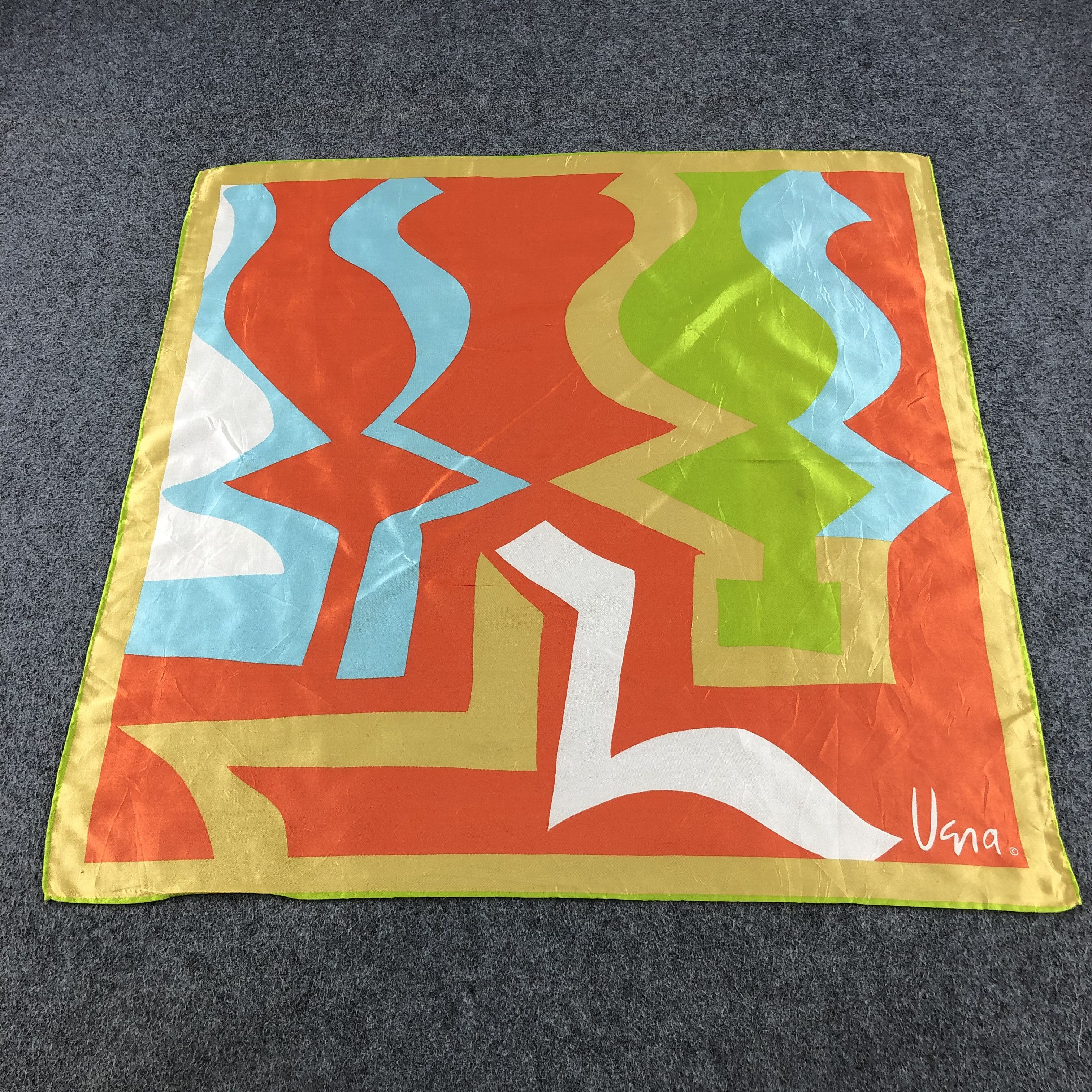 Japanese Brand Vana Abstract Silk Scarf M312 Size ONE SIZE - 2 Thumbnail